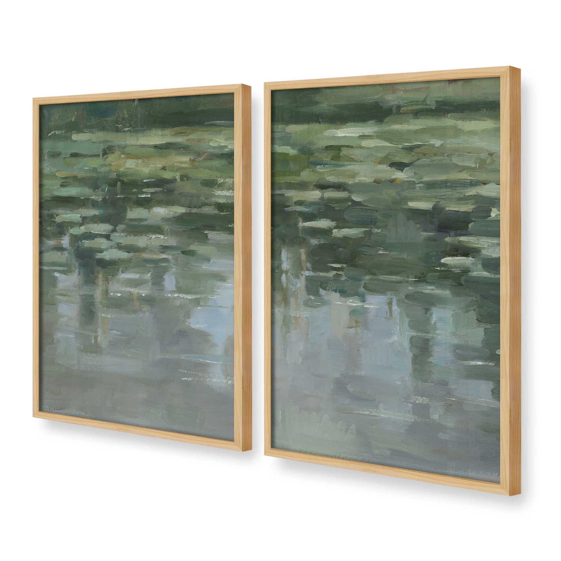 [Color:American Maple], Picture of art in a American Maple frame at an angle