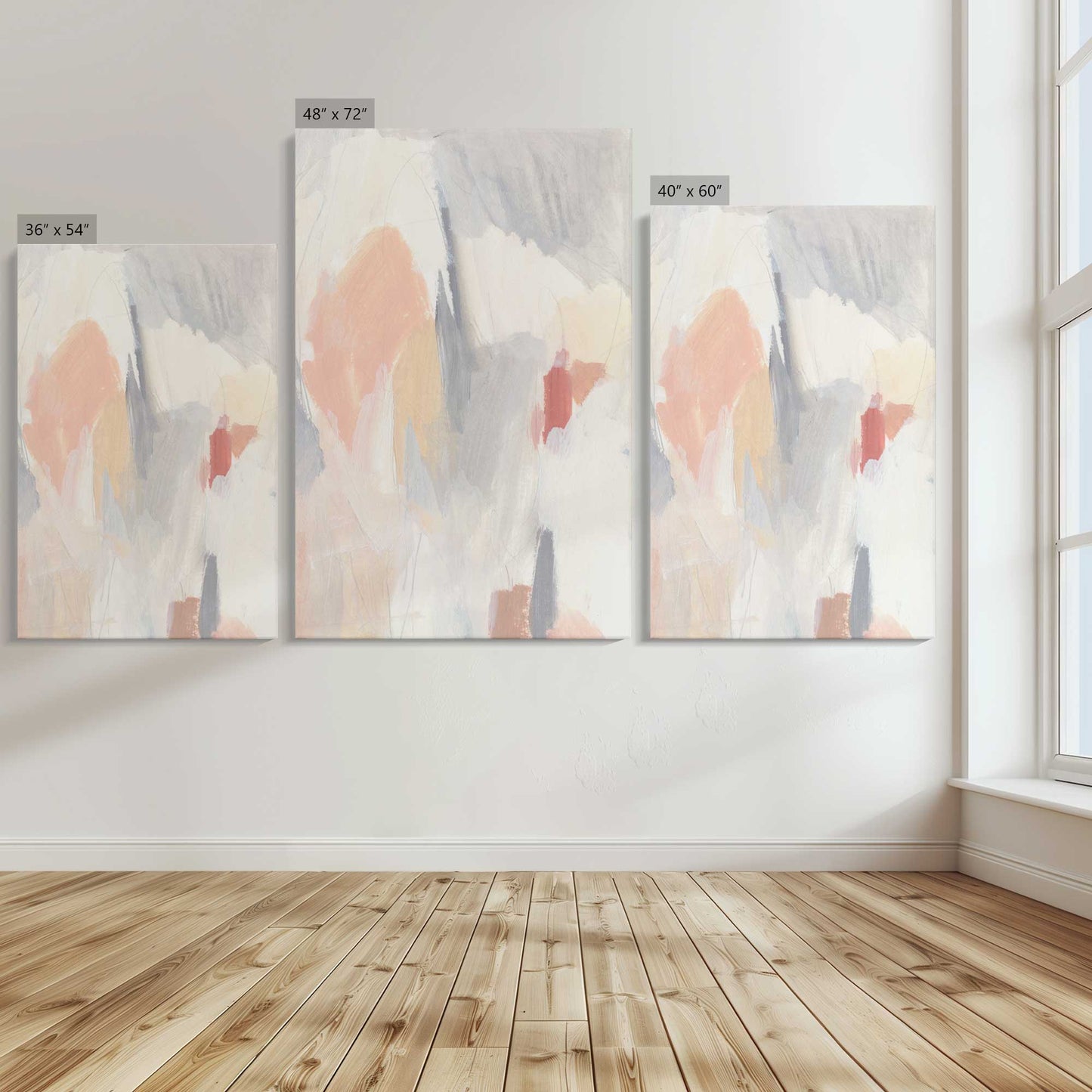 [Color:Stretched Canvas], Image showing the size comparisons