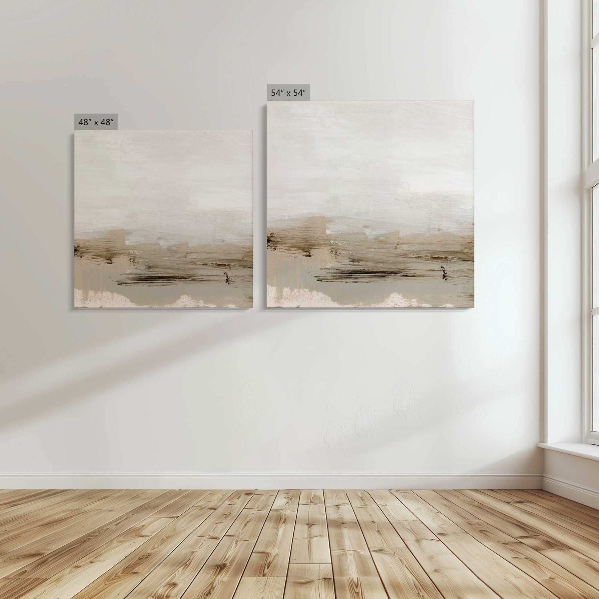 [Color:Stretched Canvas], Image showing the size comparisons
