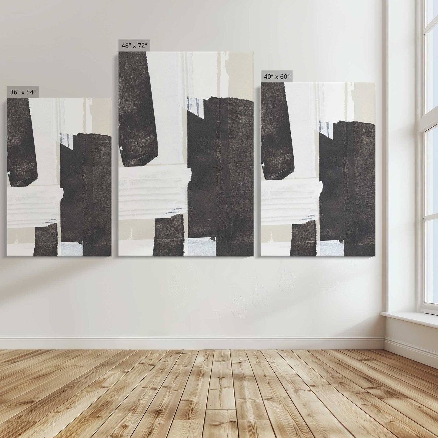 [Color:Stretched Canvas], Image showing the size comparisons