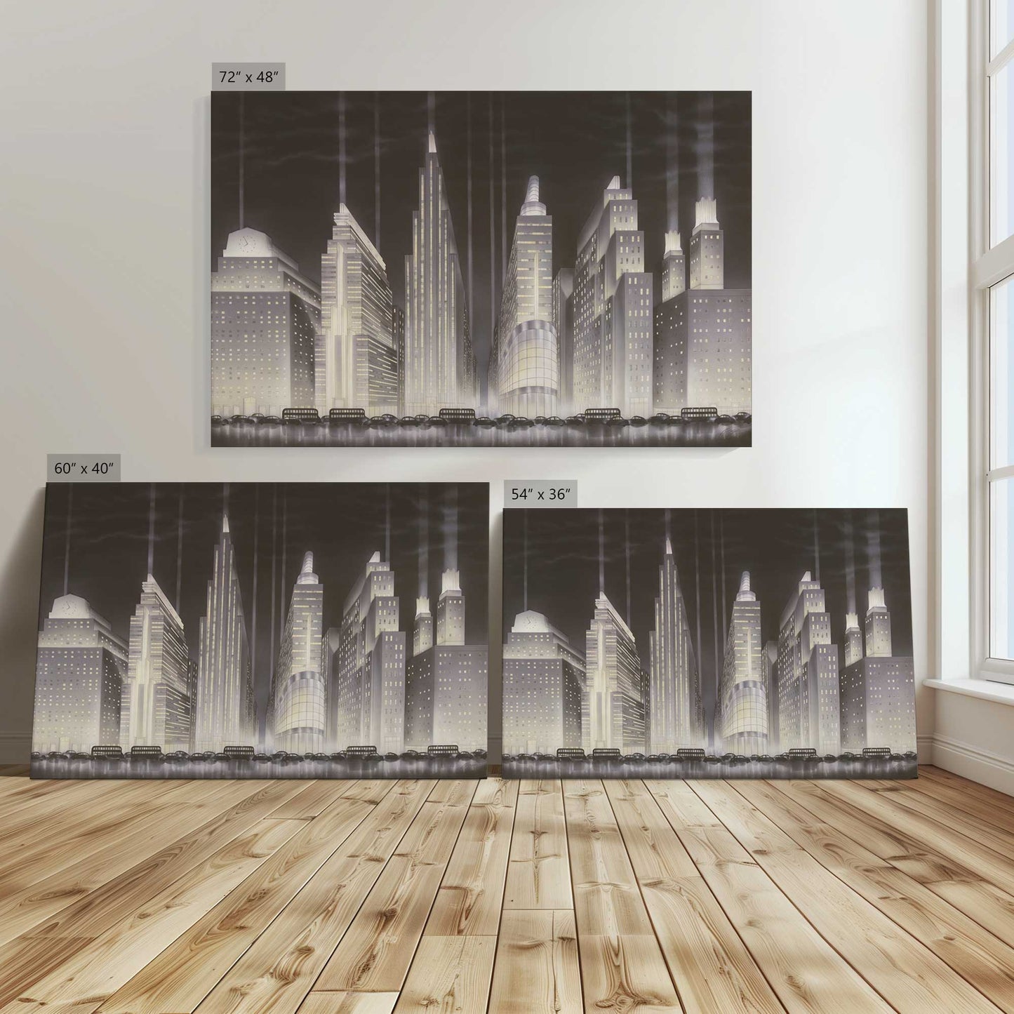 [Color:Stretched Canvas], Image showing the size comparisons