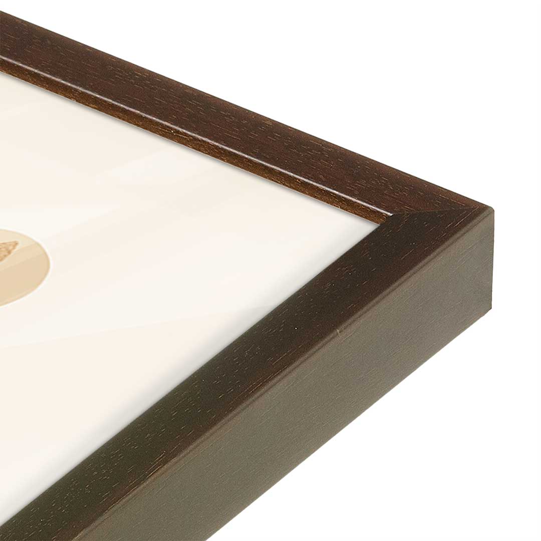 [Color:Espresso], Picture of art in a Espresso frame at an angle