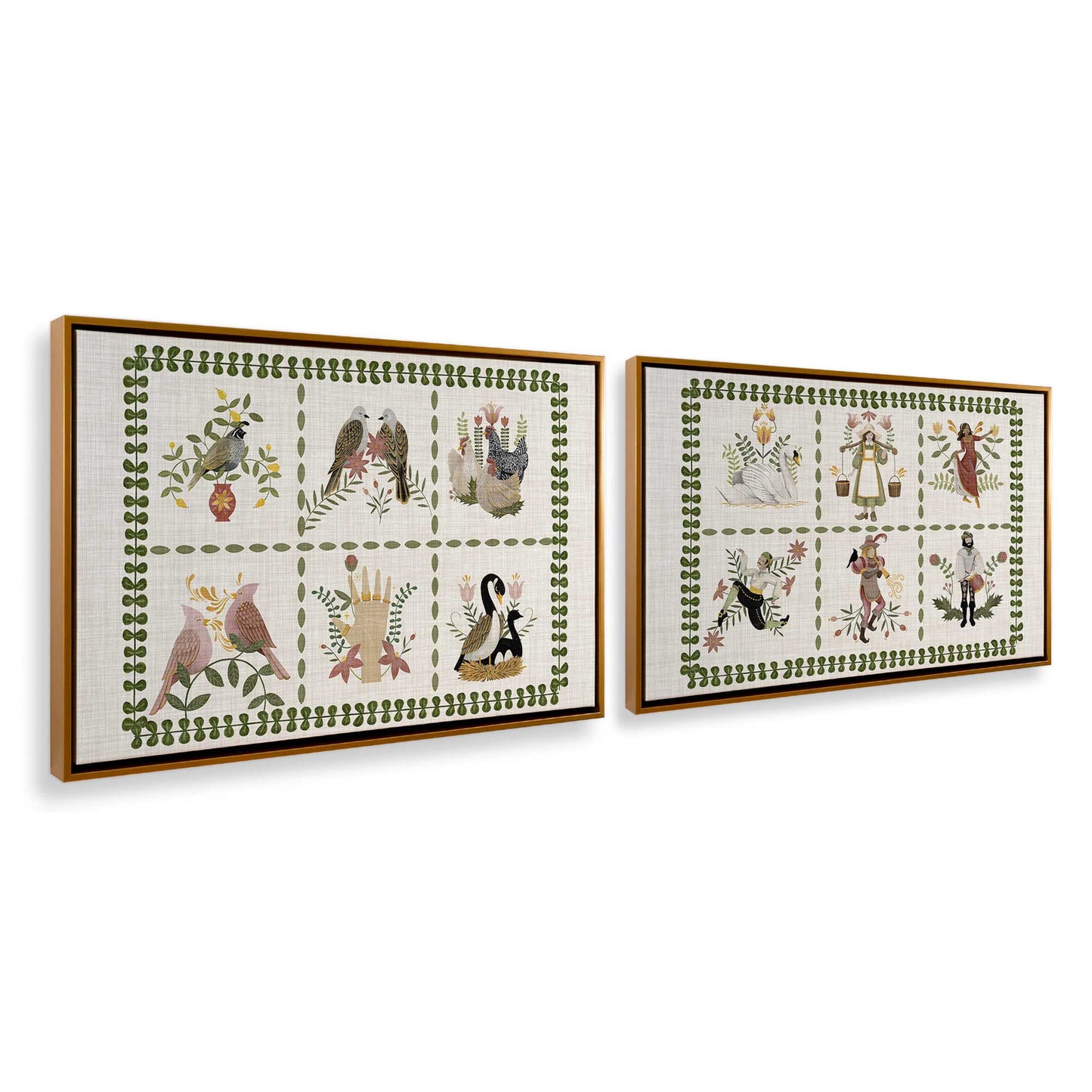 [Color:Polished Gold], Picture of art in a Polished Gold frame at an angle