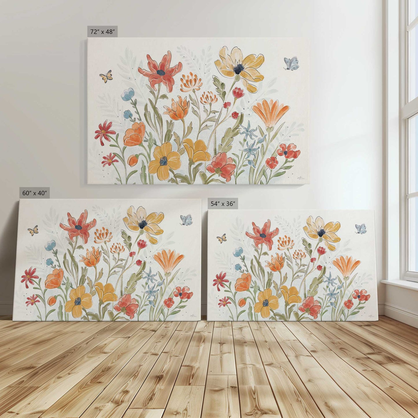 [Color:Stretched Canvas], Image showing the size comparisons
