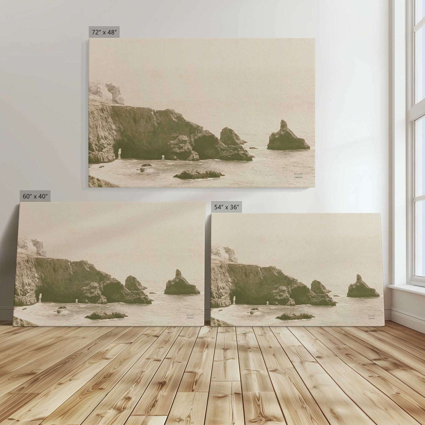 [Color:Stretched Canvas], Image showing the size comparisons
