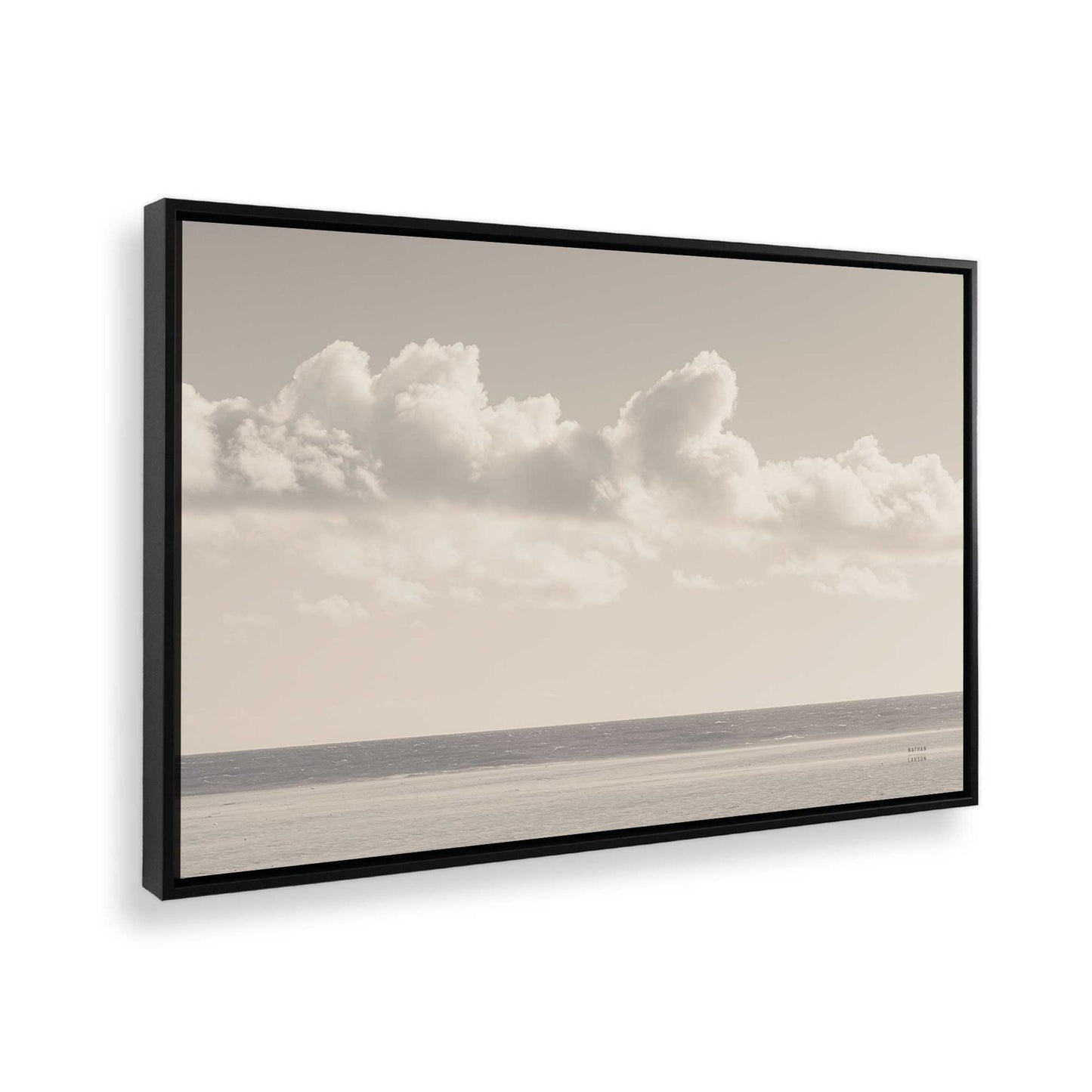 [Color:Satin Black], Picture of art in a Satin Black frame at an angle
