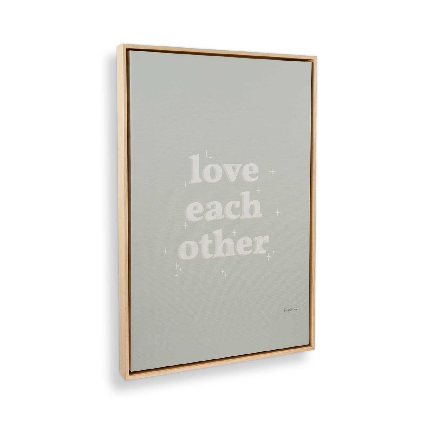 [Color:American Maple], Picture of art in a American Maple frame at an angle
