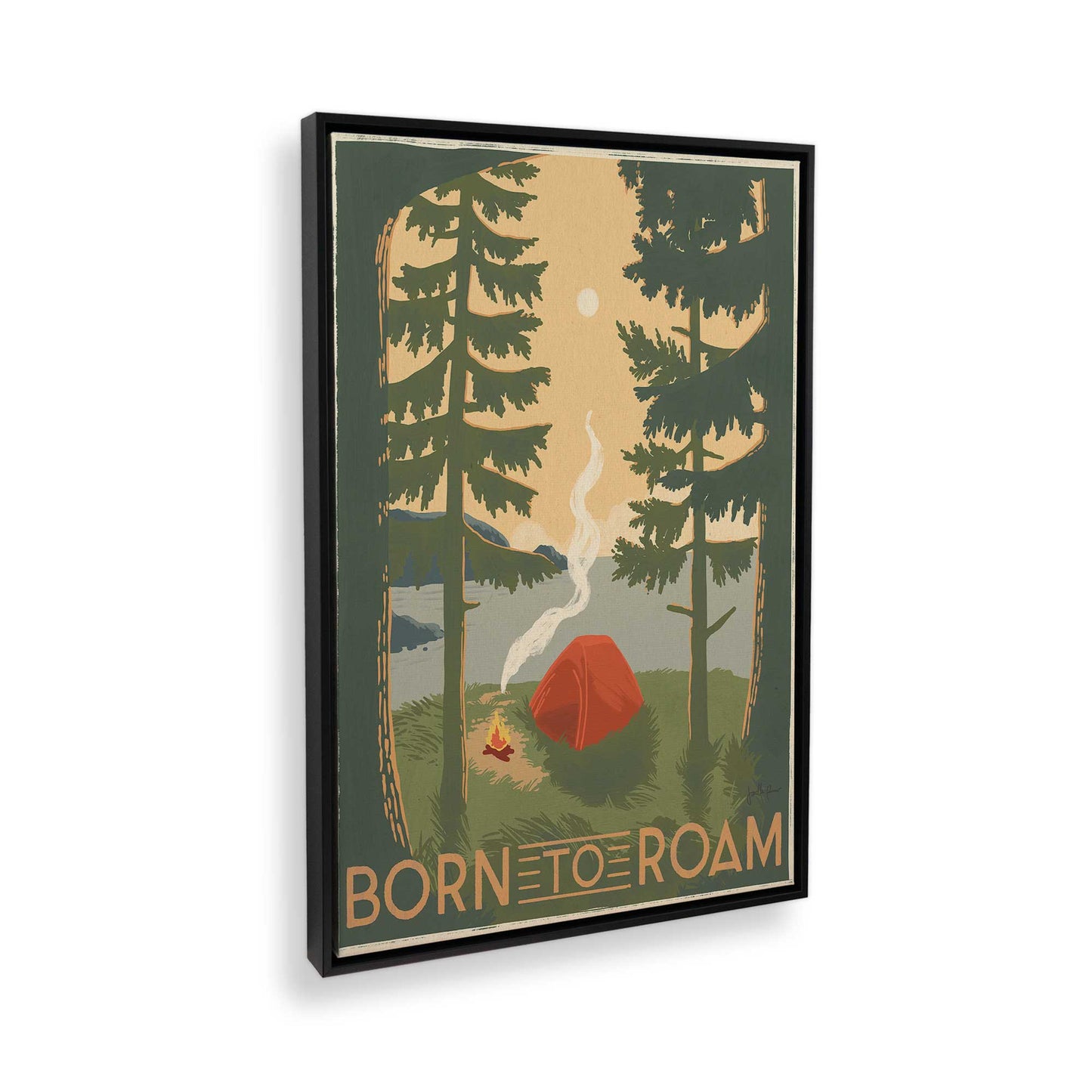 [Color:Satin Black], Picture of art in a Satin Black frame at an angle