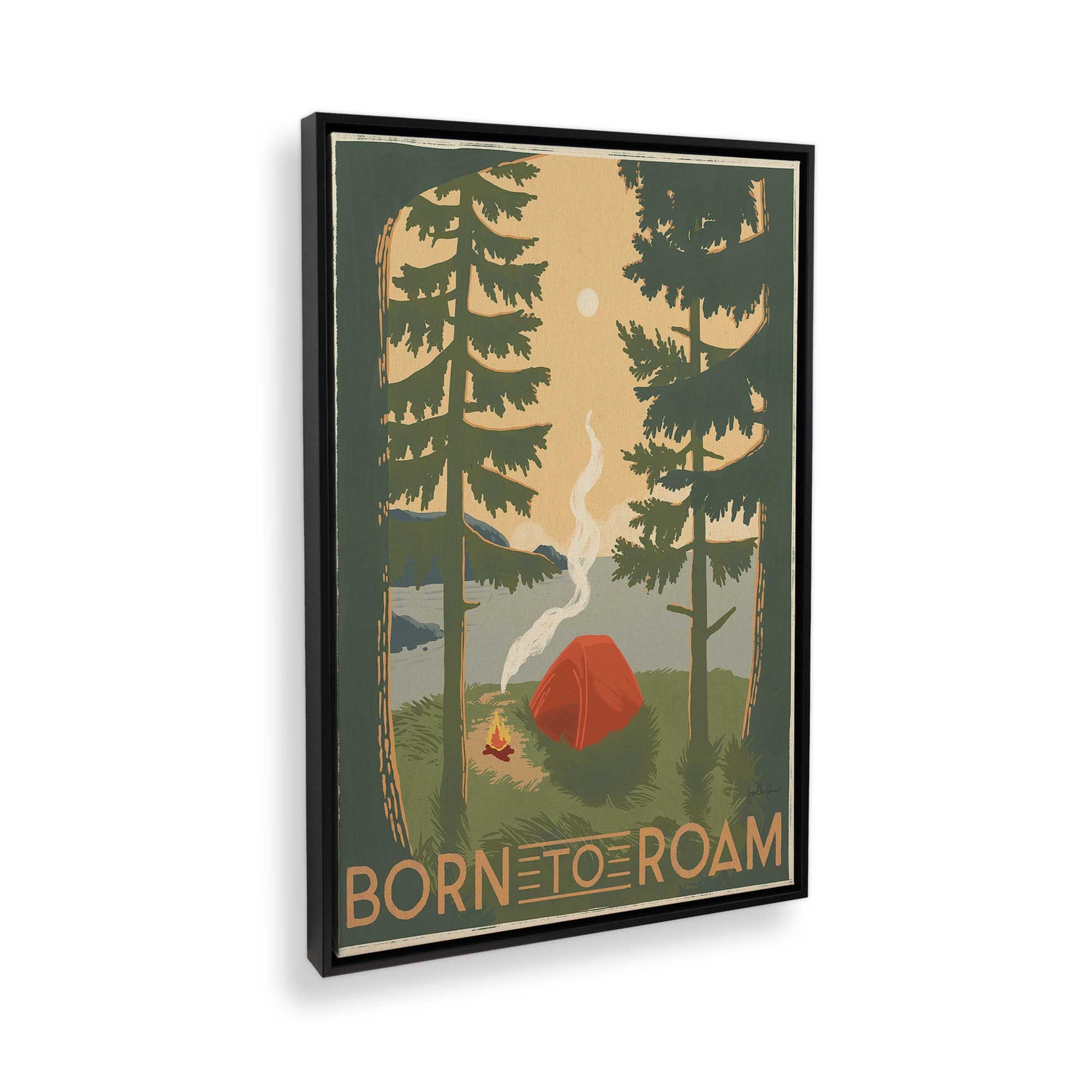 [Color:Satin Black], Picture of art in a Satin Black frame at an angle