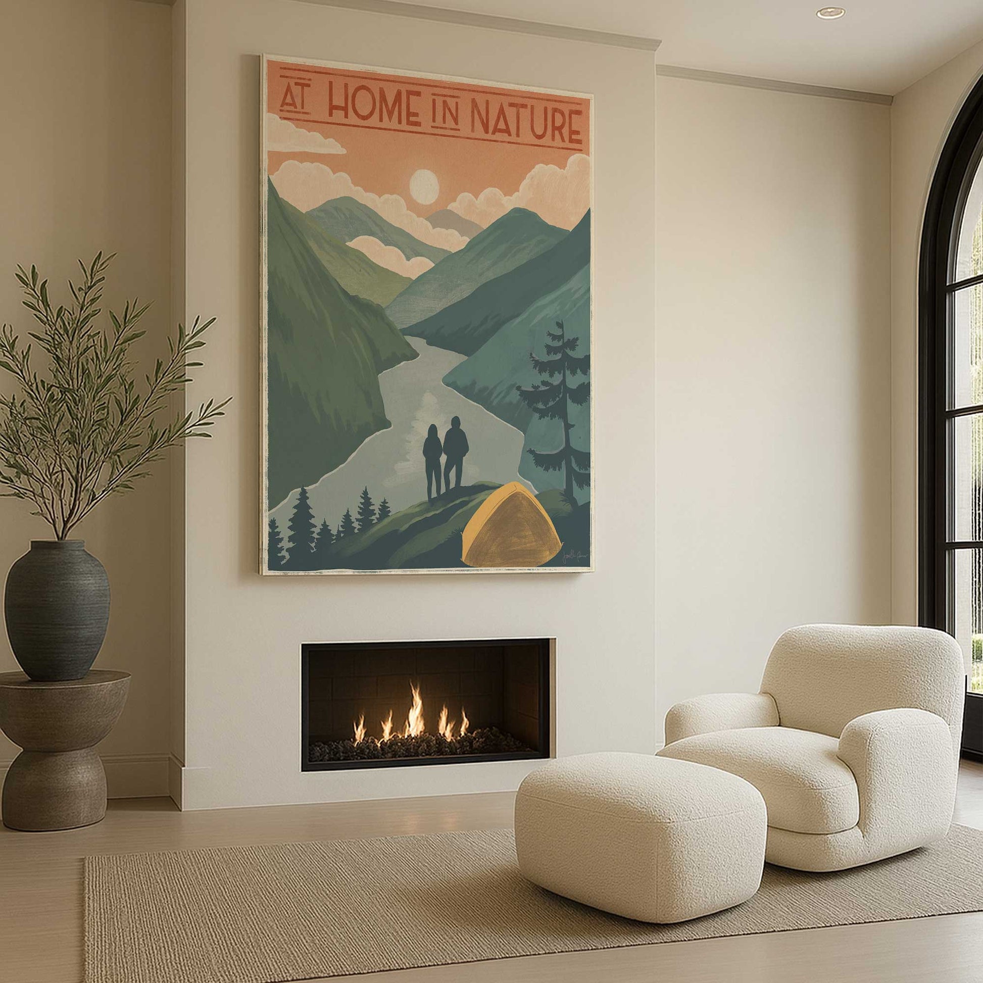 [Color:Stretched Canvas], Picture of art in a room