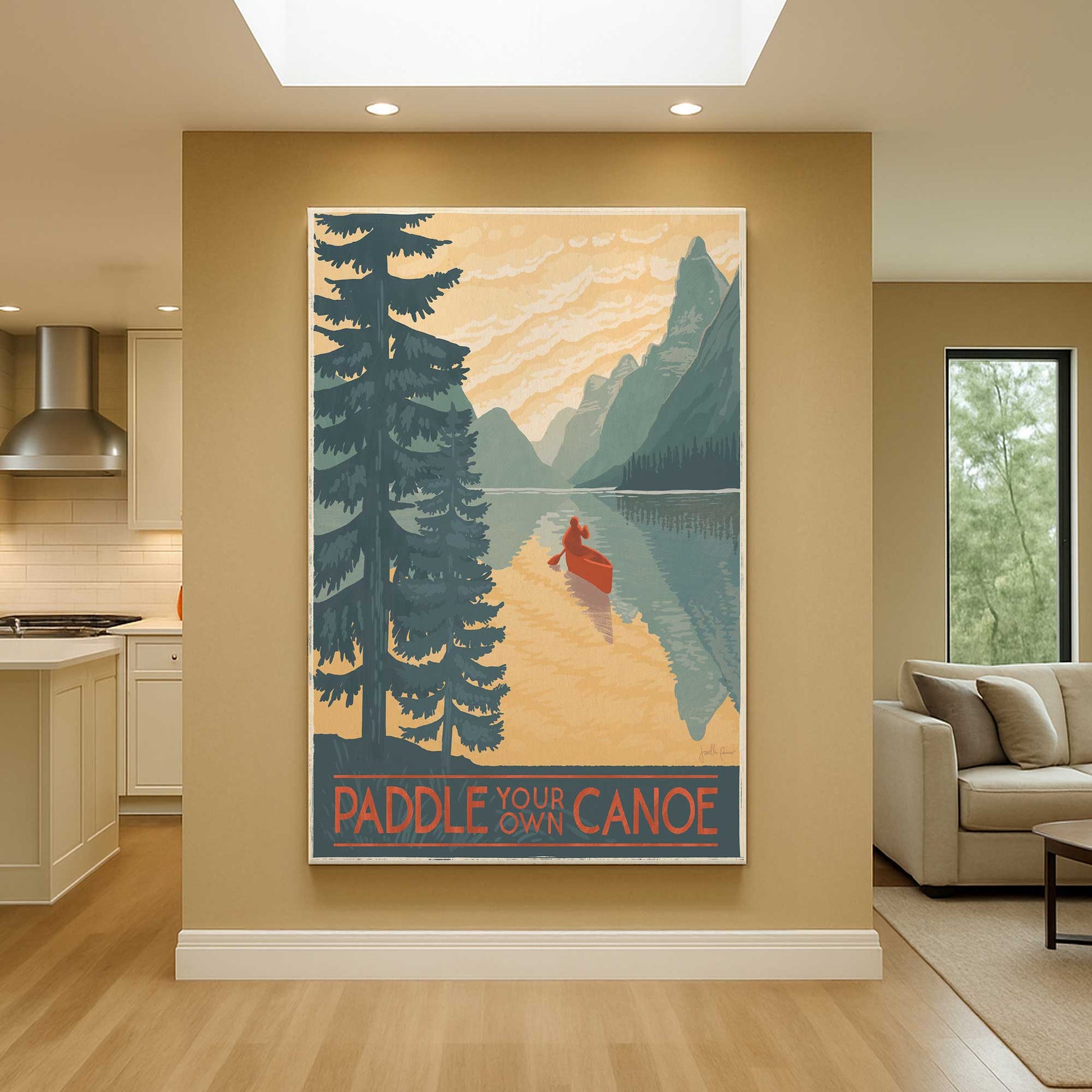 [Color:Stretched Canvas], Picture of art in a room