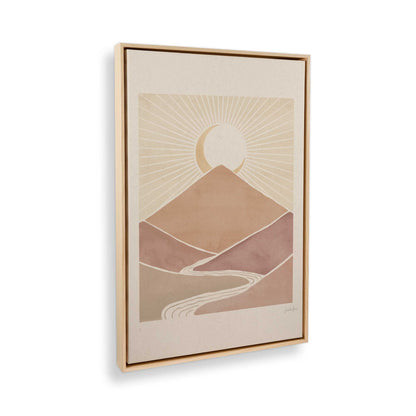 [Color:American Maple], Picture of art in a American Maple frame at an angle