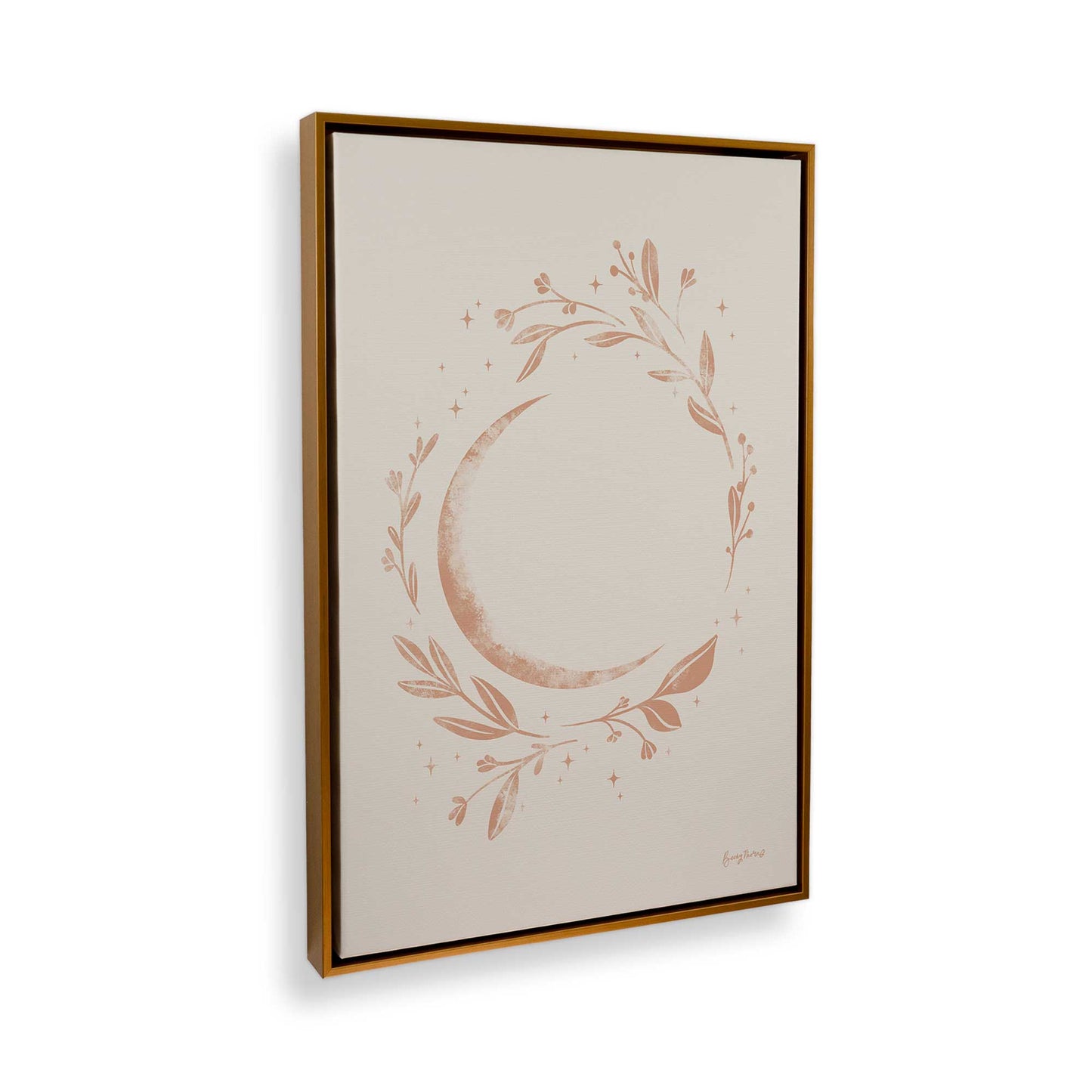 [Color:Polished Gold], Picture of art in a Polished Gold frame at an angle