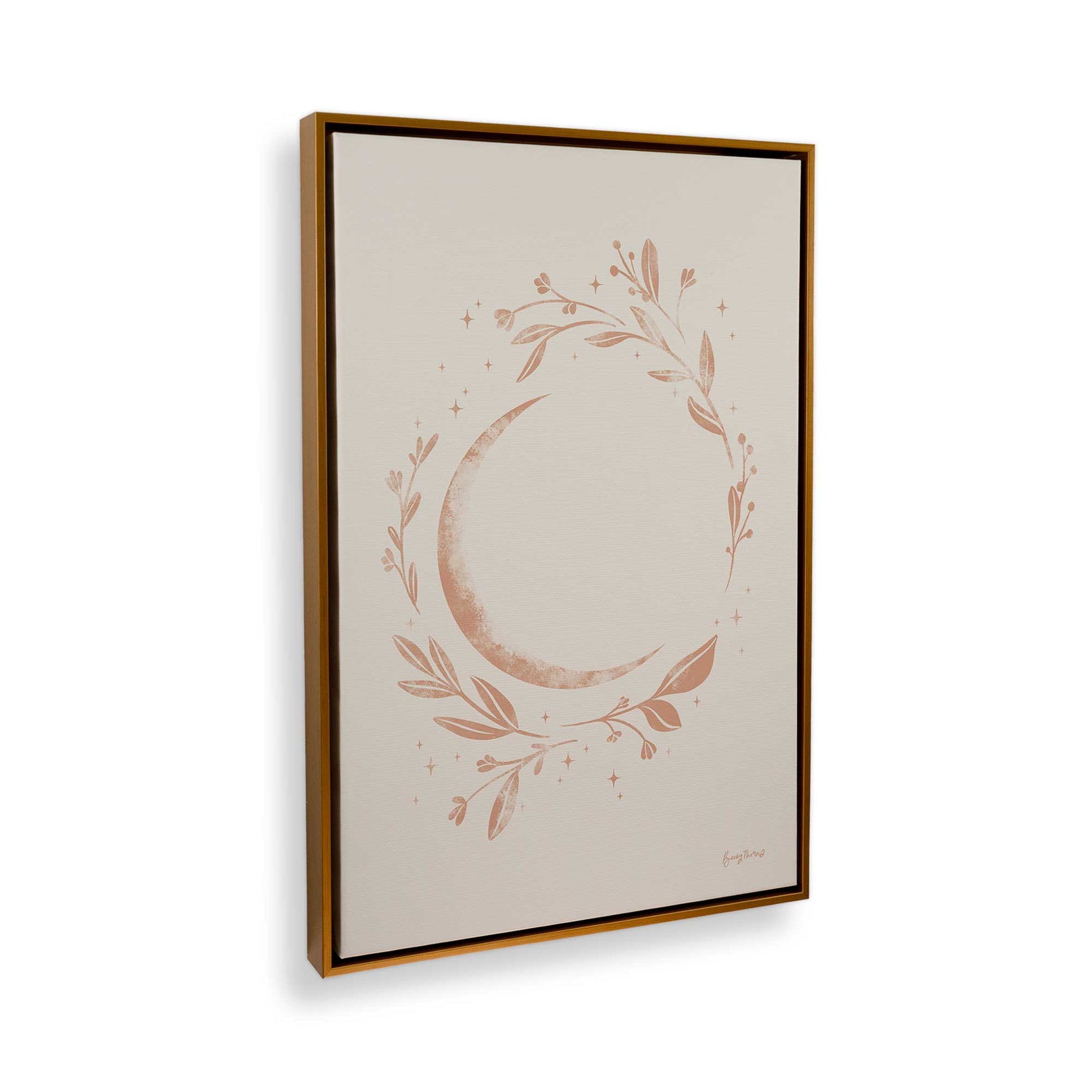 [Color:Polished Gold], Picture of art in a Polished Gold frame at an angle
