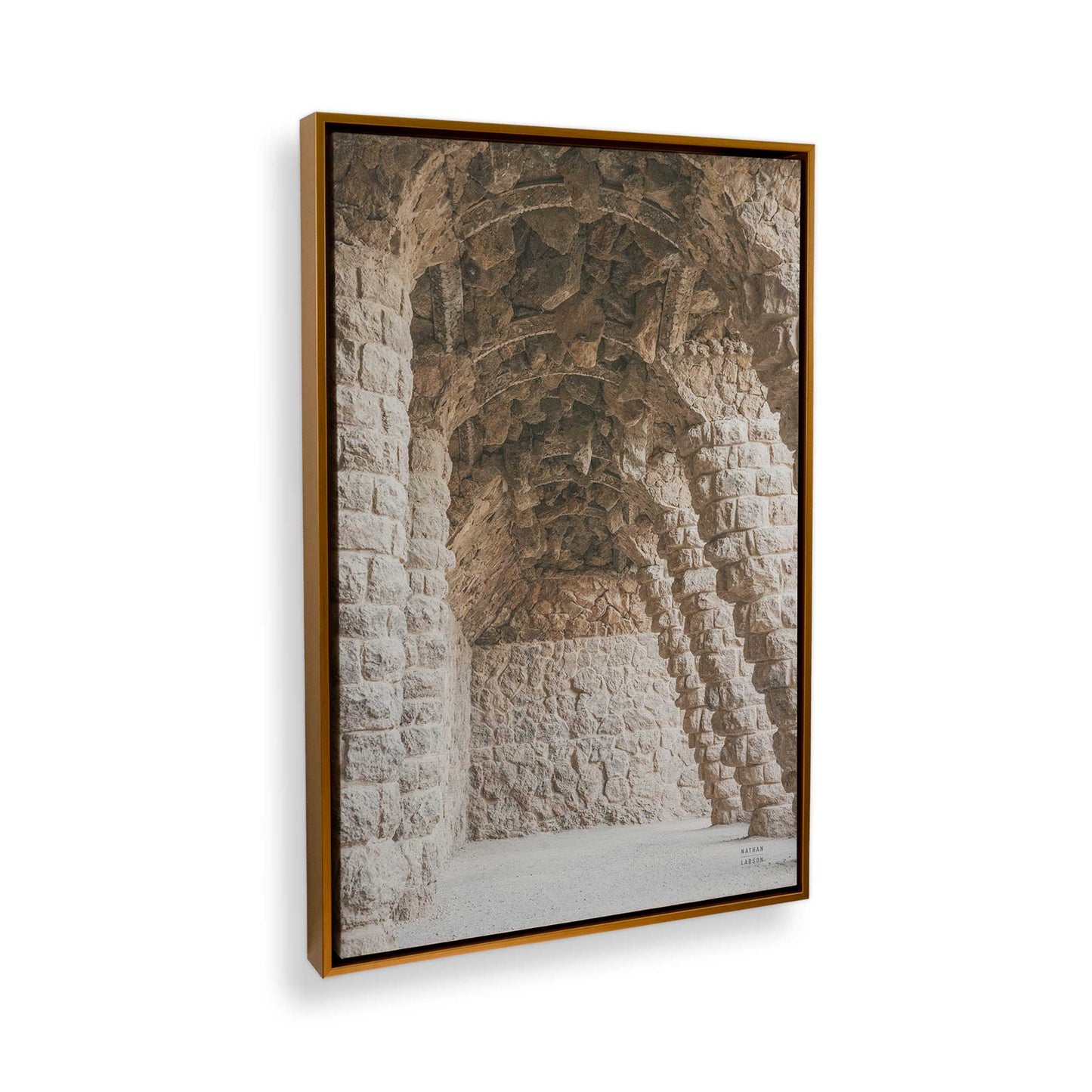 [Color:Polished Gold], Picture of art in a Polished Gold frame at an angle