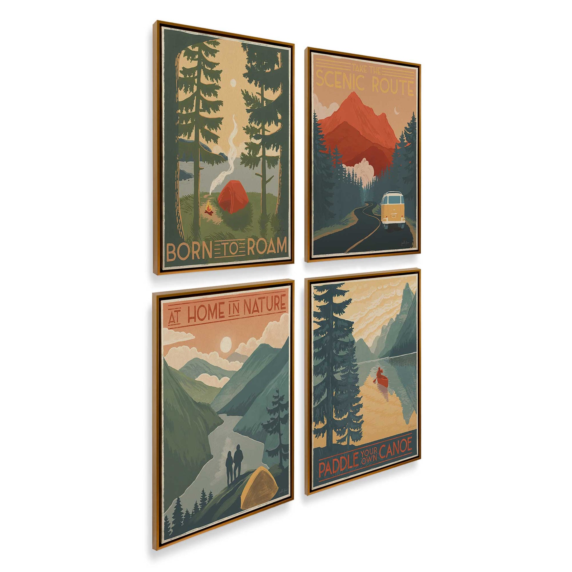 [Color:Polished Gold], Picture of art in a Polished Gold frame at an angle