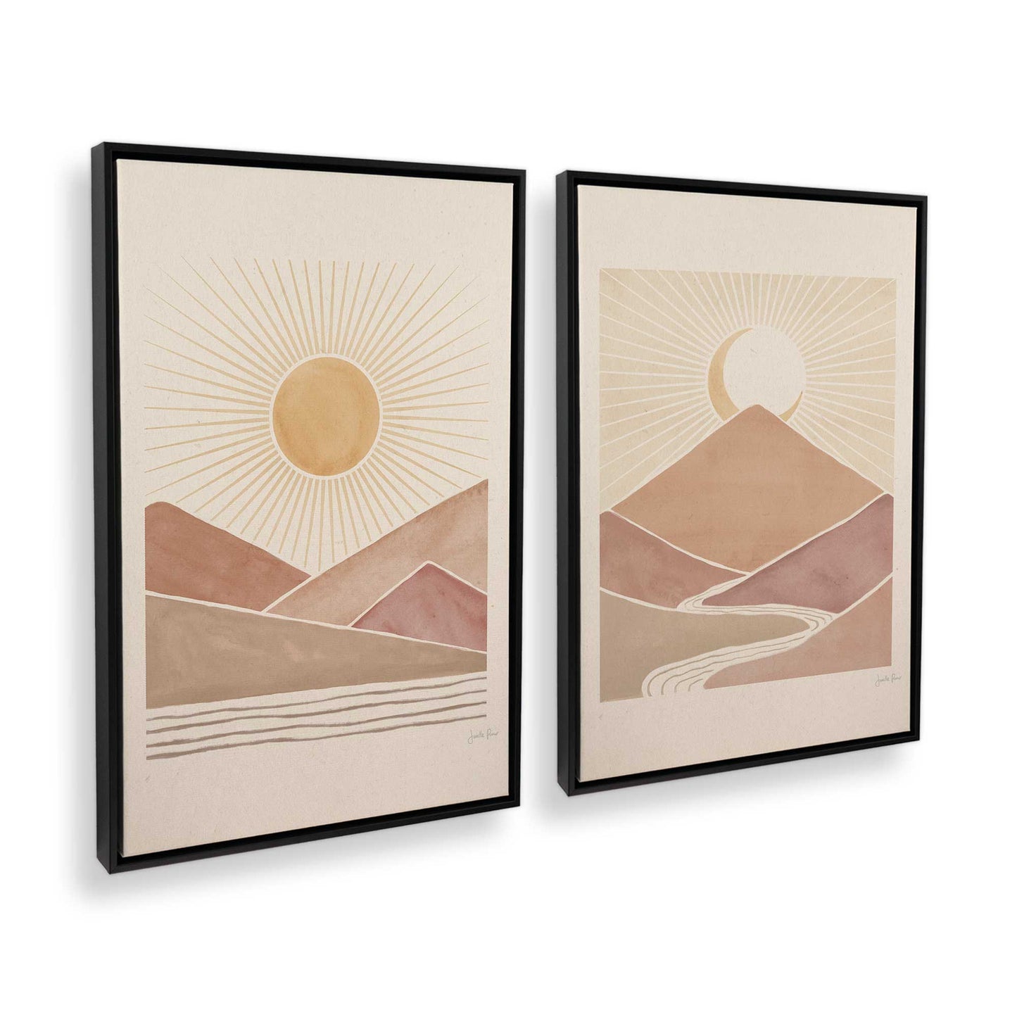 [Color:Satin Black], Picture of art in a Satin Black frame at an angle