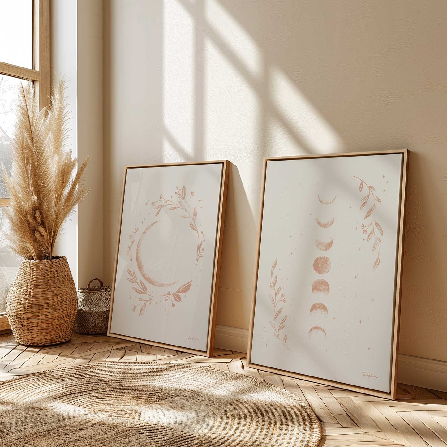 Lunar Blossoms, Set of 2 Prints on Canvas