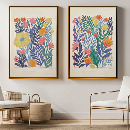 Tropical Floral Delight Duo, Set of 2 Print on Canvas