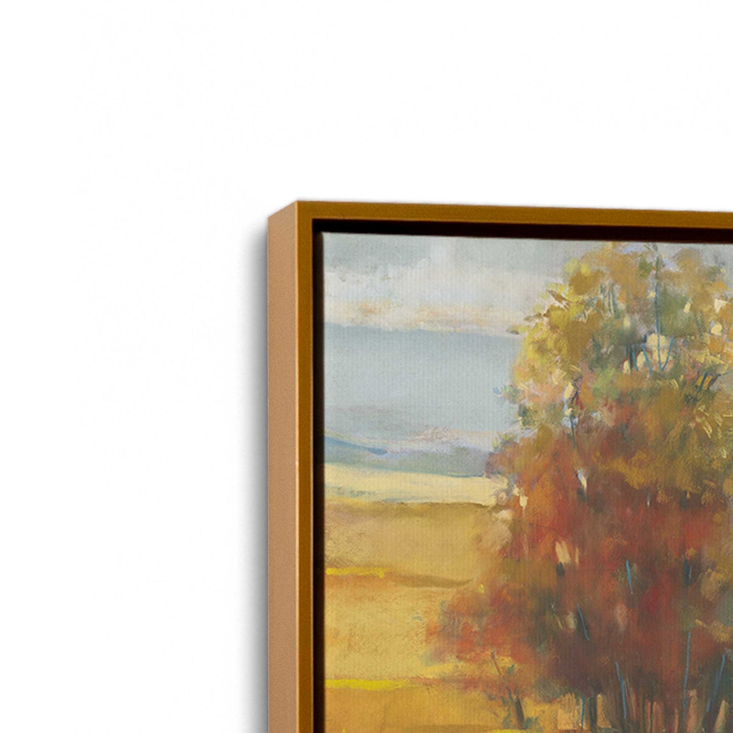 [Color:Polished Gold], Picture of art in a Polished Gold frame at an angle