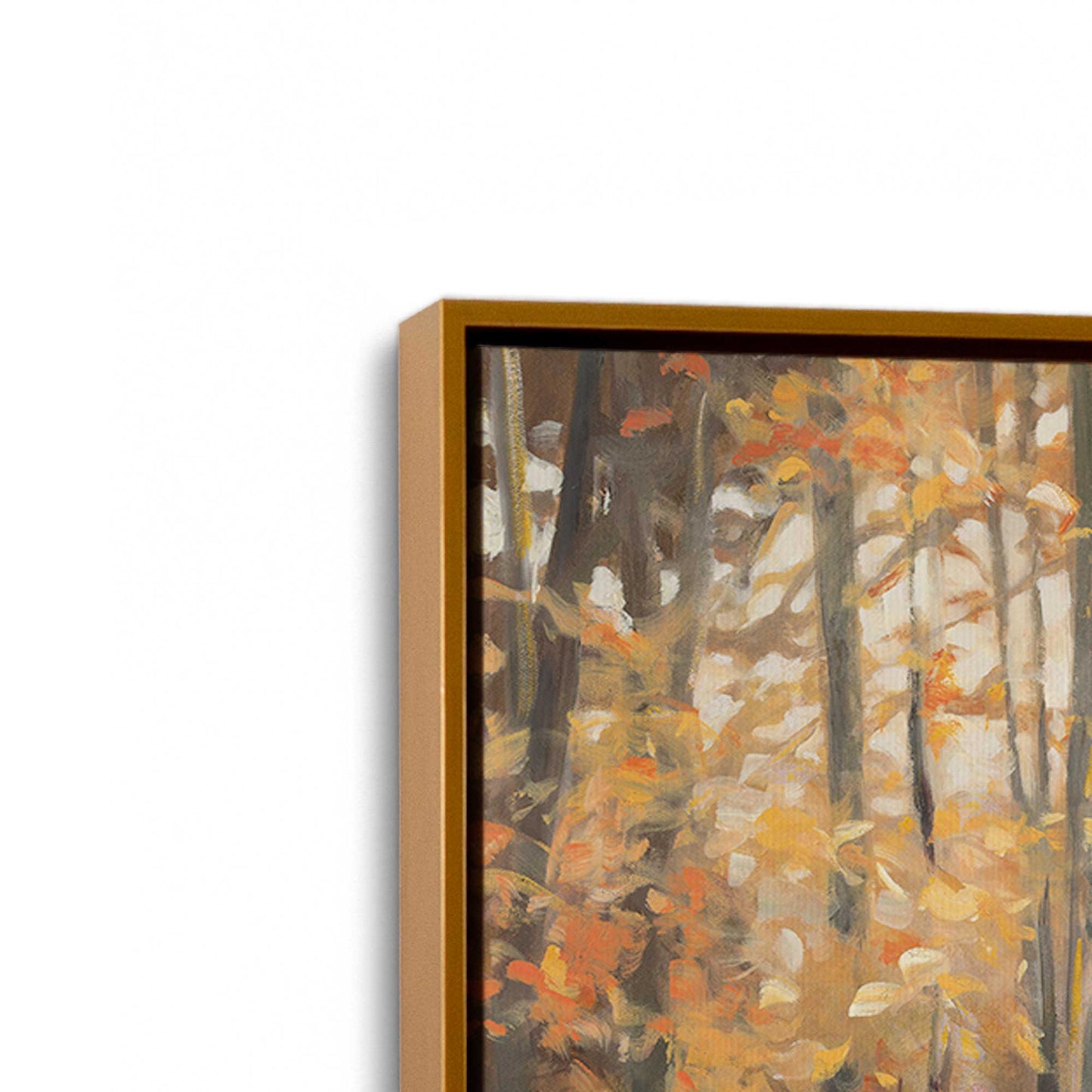 [Color:Polished Gold], Picture of art in a Polished Gold frame at an angle