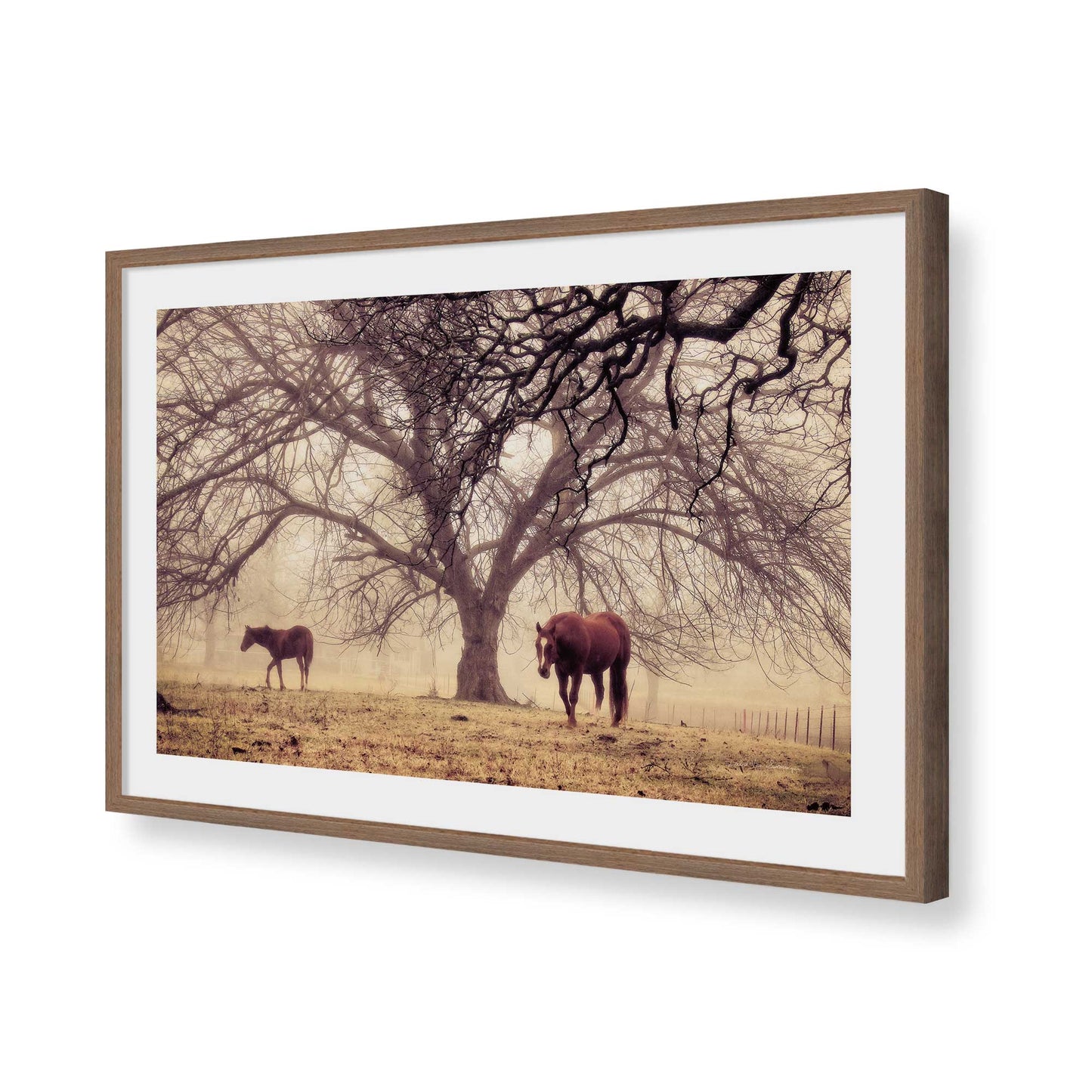 [Color:Walnut], Picture of art in a Walnut frame of the corner
