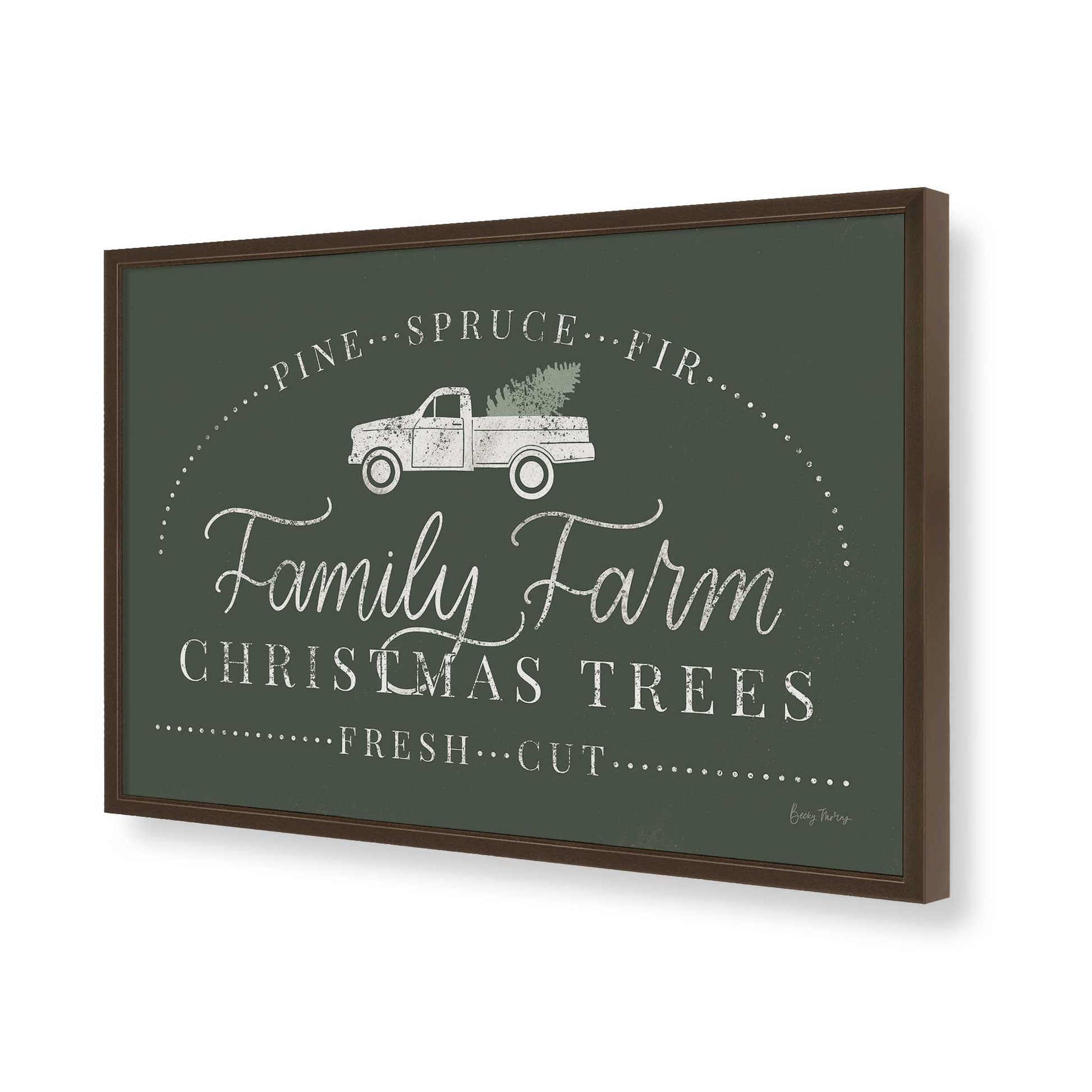 [Color:Brown], Picture of art in a Brown frame of the corner