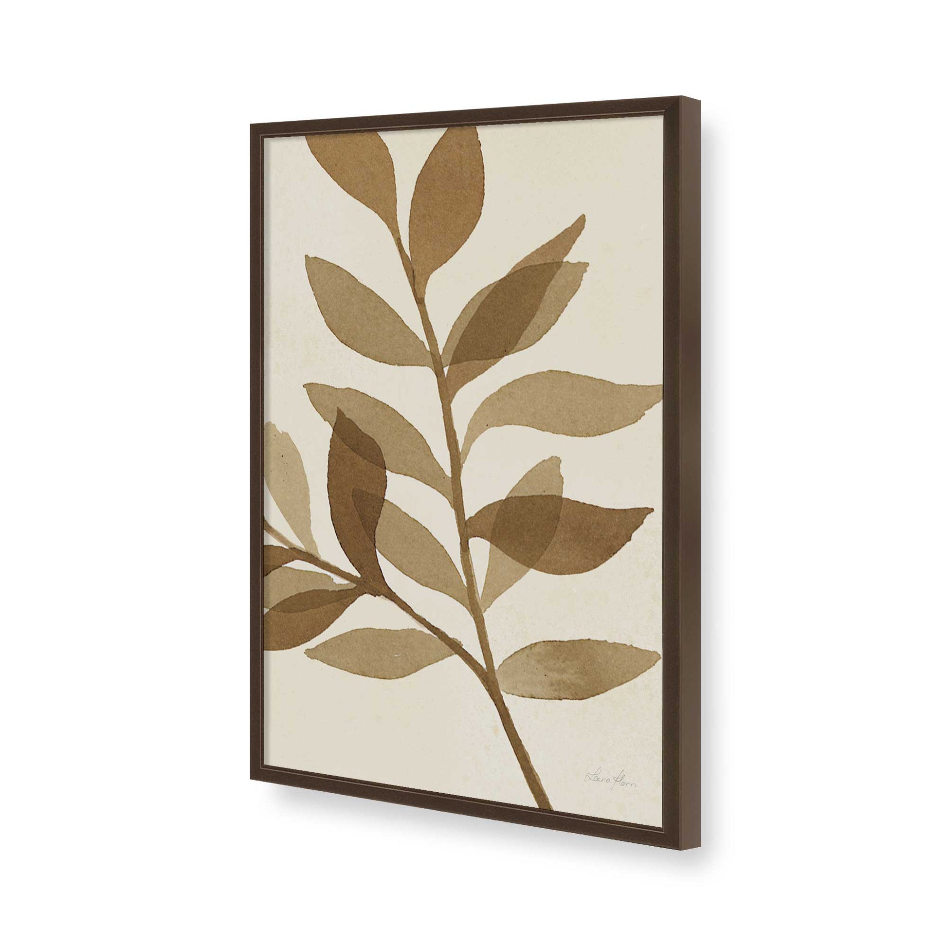 [Color:Brown], Picture of art in a Brown frame of the corner