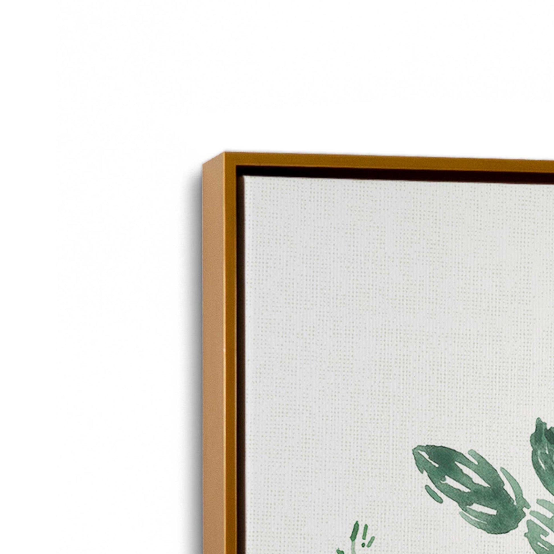 [Color:Polished Gold], Picture of art in a Polished Gold frame at an angle