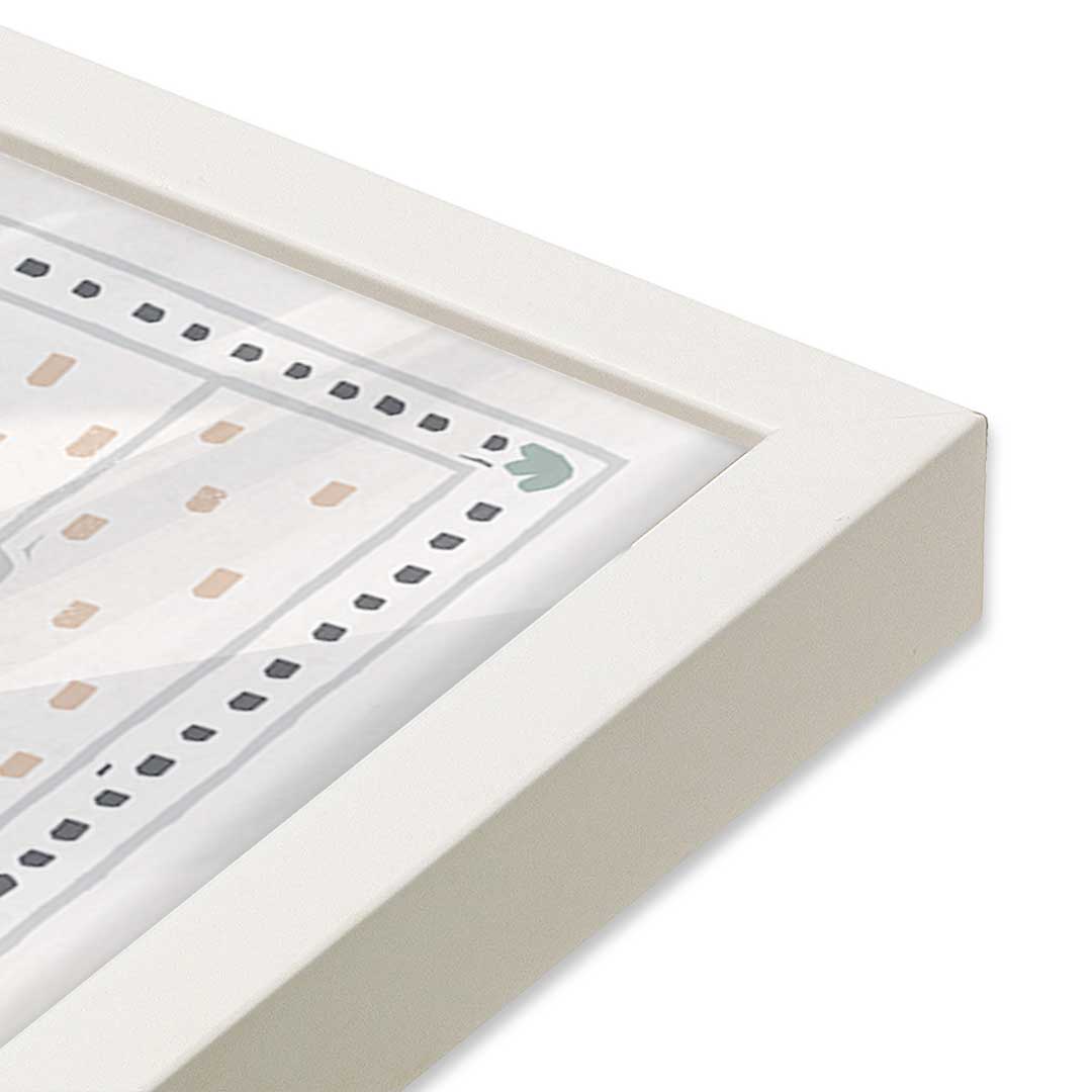 [Color:Opaque White], Picture of art in an Opaque White frame of the corner