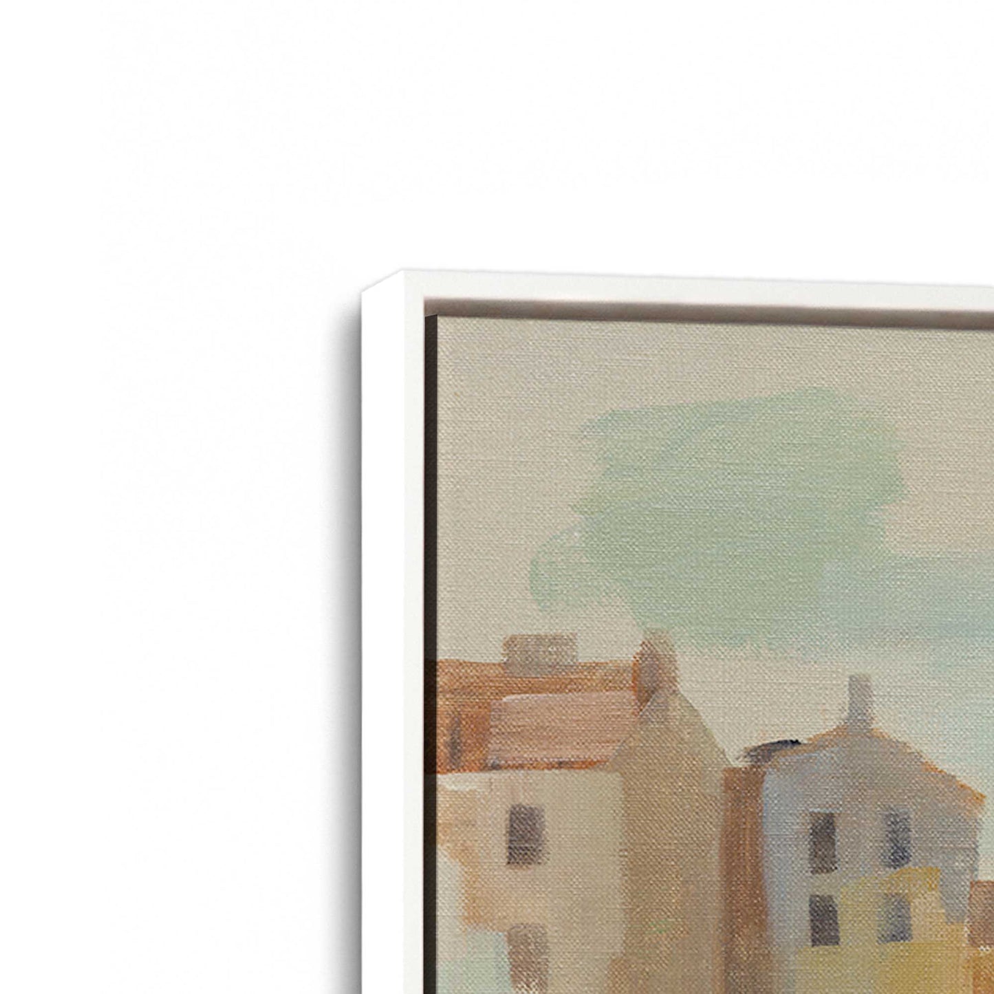 [Color:Opaque White], Picture of art in a White frame at an angle