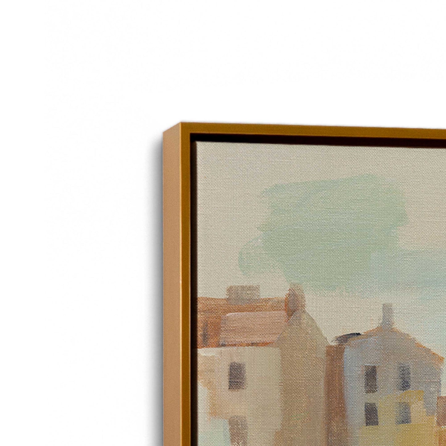 [Color:Polished Gold], Picture of art in a Polished Gold frame at an angle
