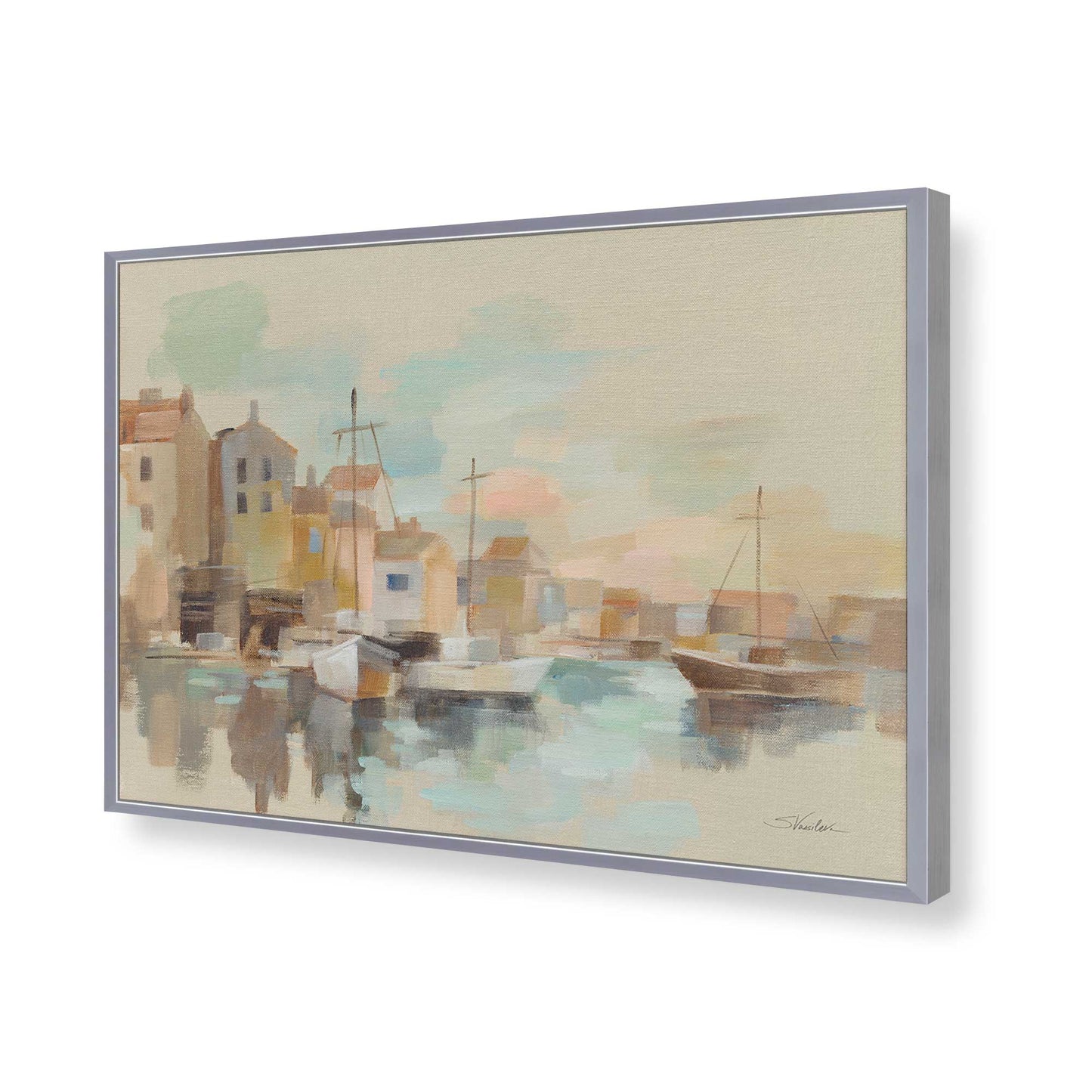 [Color:Polished Chrome], Picture of art in a Polished Chrome frame of the corner