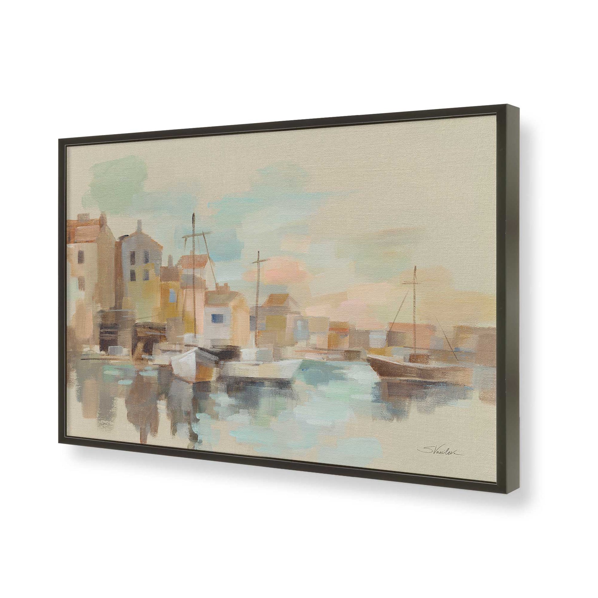 [Color:Satin Black], Picture of art in a Satin Black frame of the corner