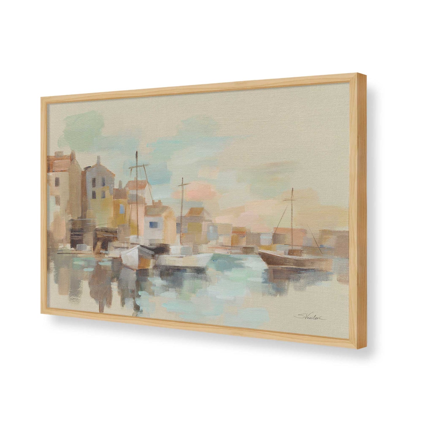 [Color:American Maple], Picture of art in a American Maple frame of the corner