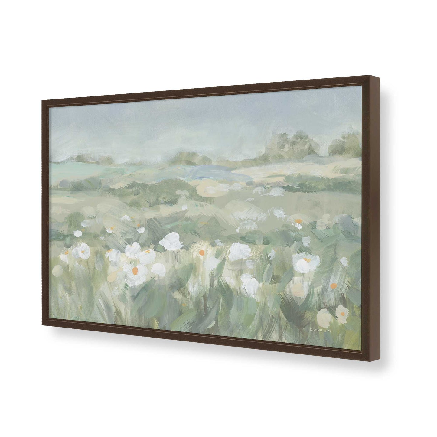 [Color:Brown], Picture of art in a Brown frame of the corner