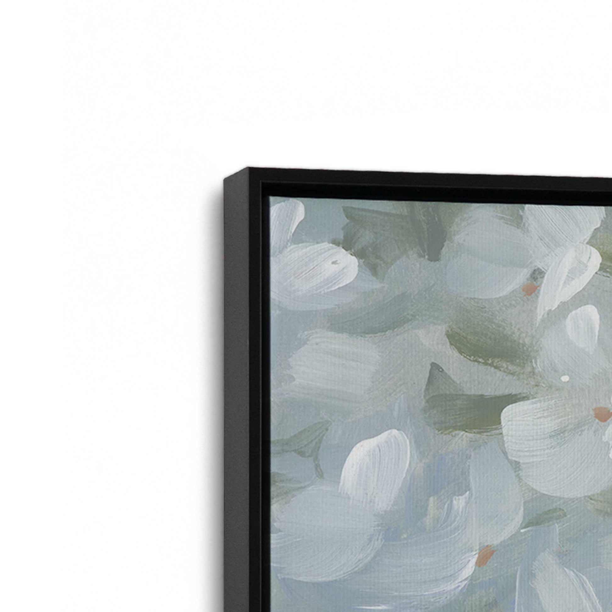 [Color:Satin Black], Picture of art in a Satin Black frame at an angle