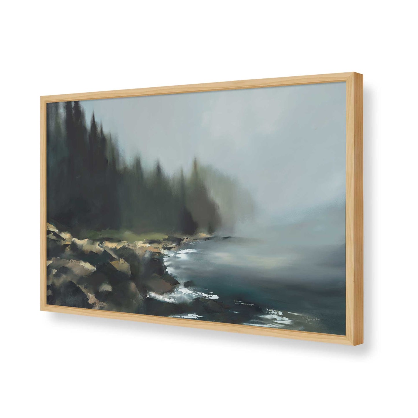[Color:American Maple], Picture of art in a American Maple frame of the corner