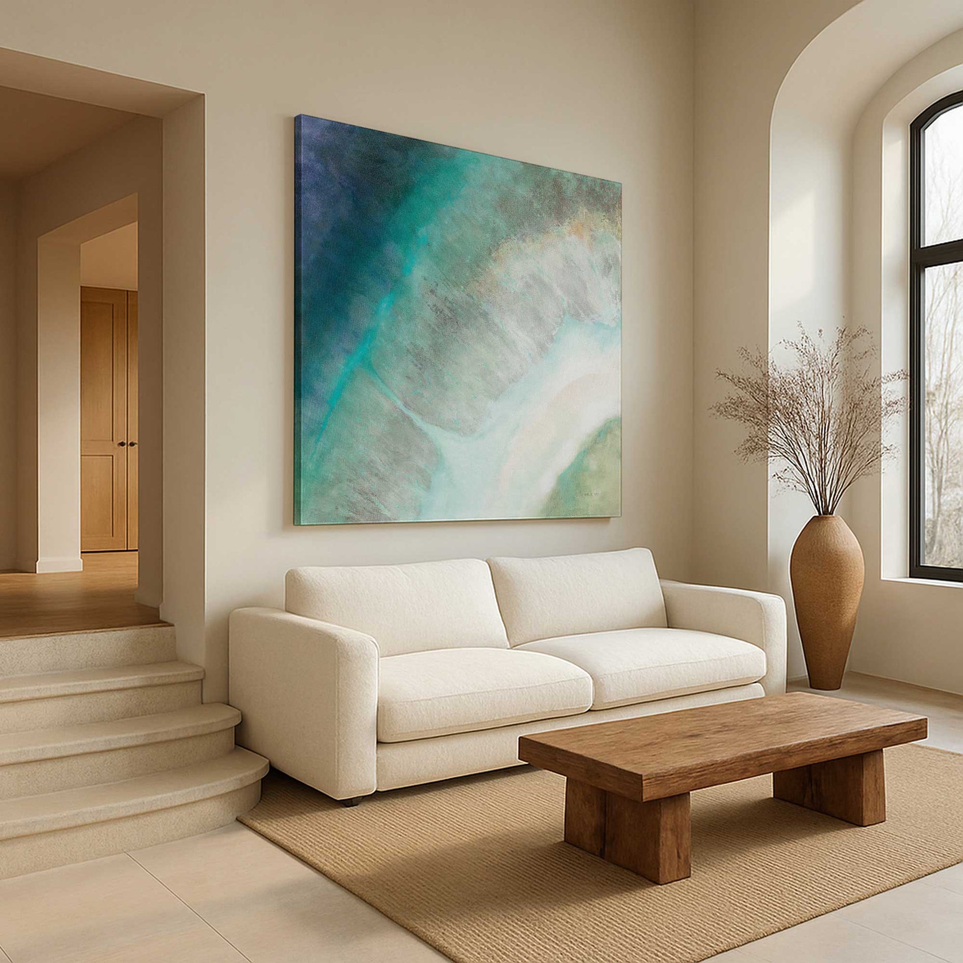 [Color:Stretched Canvas], Picture of art in a room