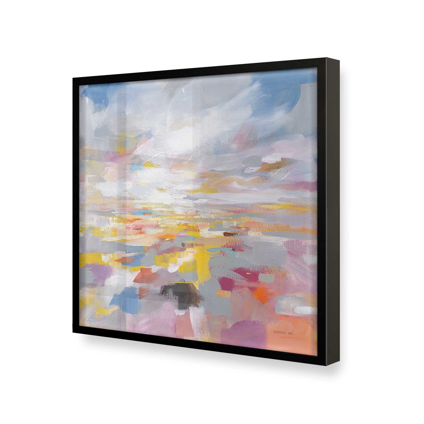 [Color:Satin Black], Picture of art in a Satin Black frame at an angle