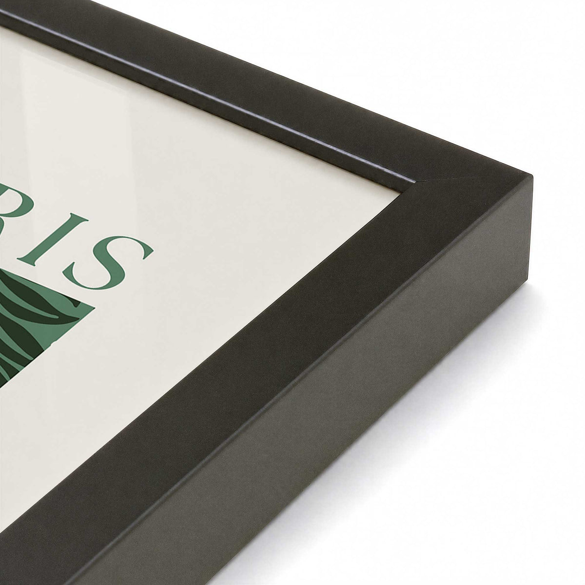 [Color:Satin Black], Picture of art in a Satin Black frame at an angle