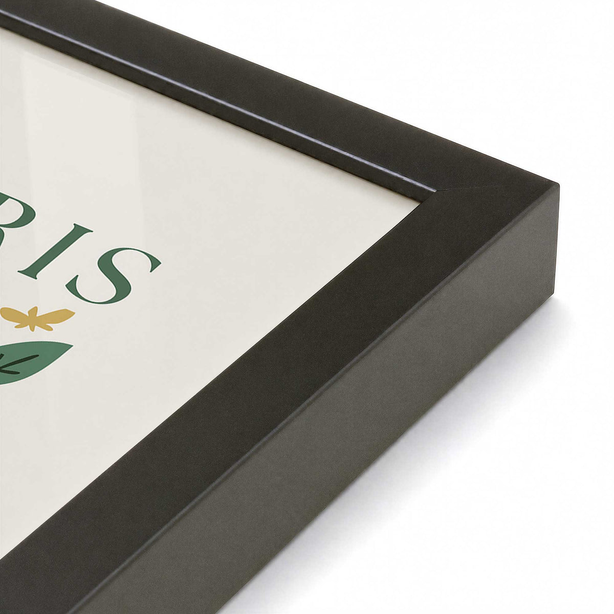 [Color:Satin Black], Picture of art in a Satin Black frame at an angle