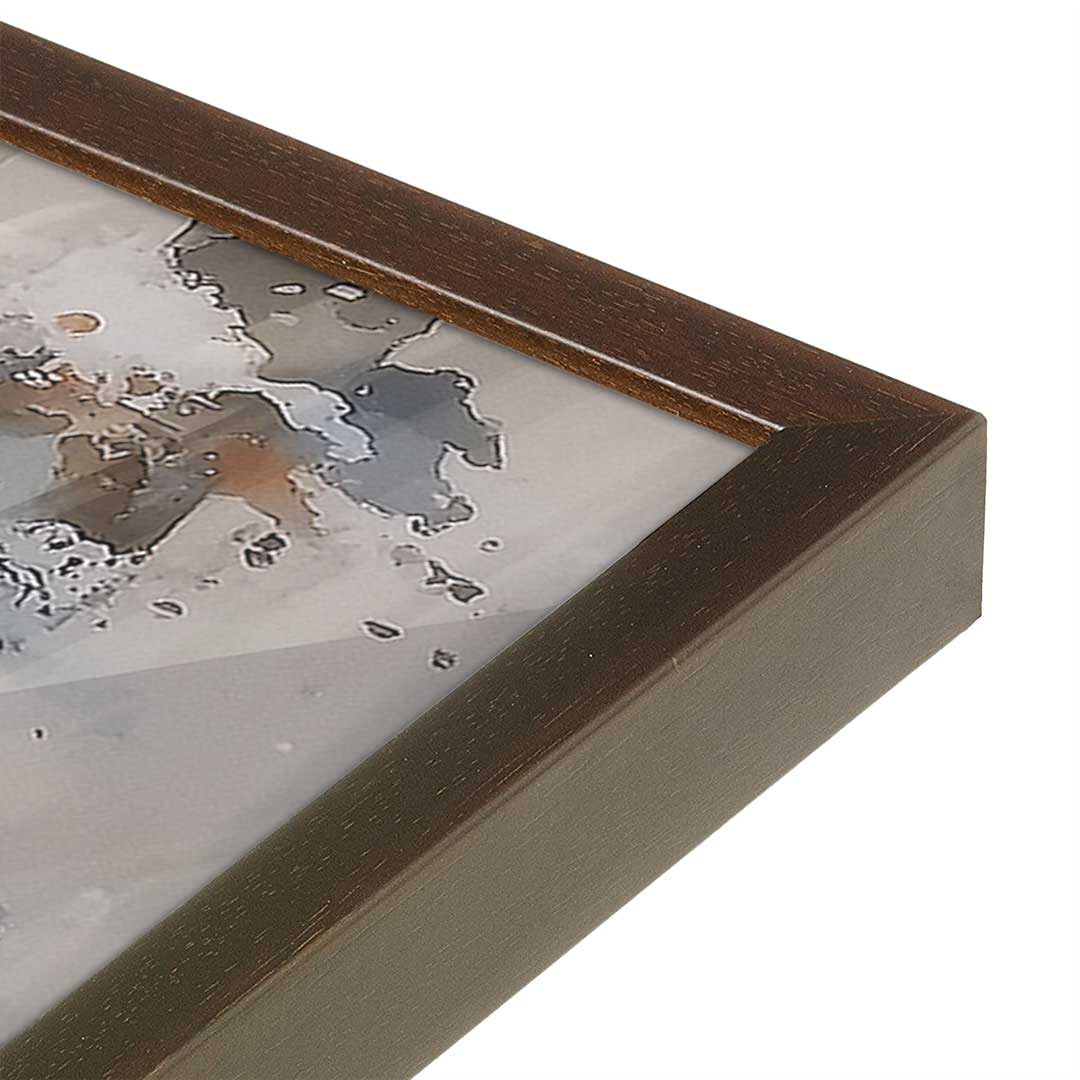 [Color:Brown], Picture of art in a Brown frame at an angle