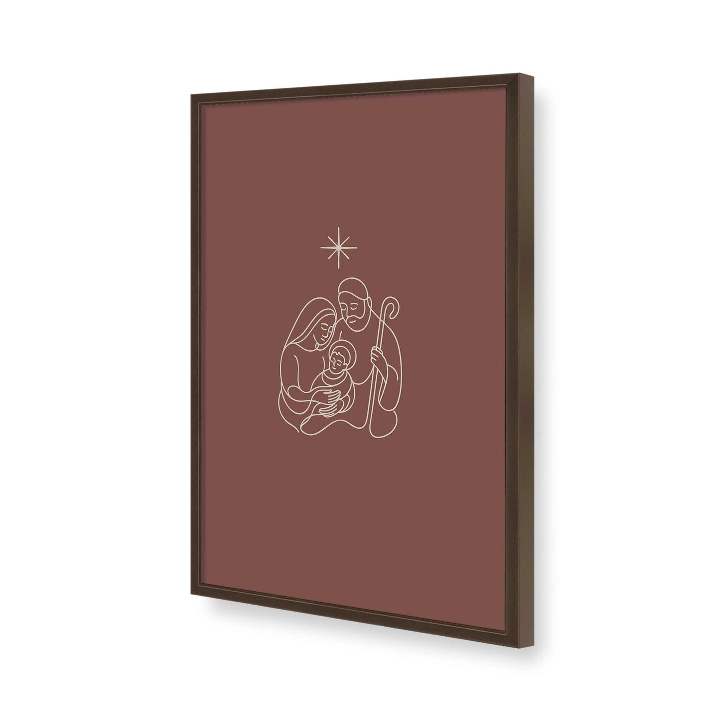 [Color:Brown], Picture of art in a Brown frame of the corner