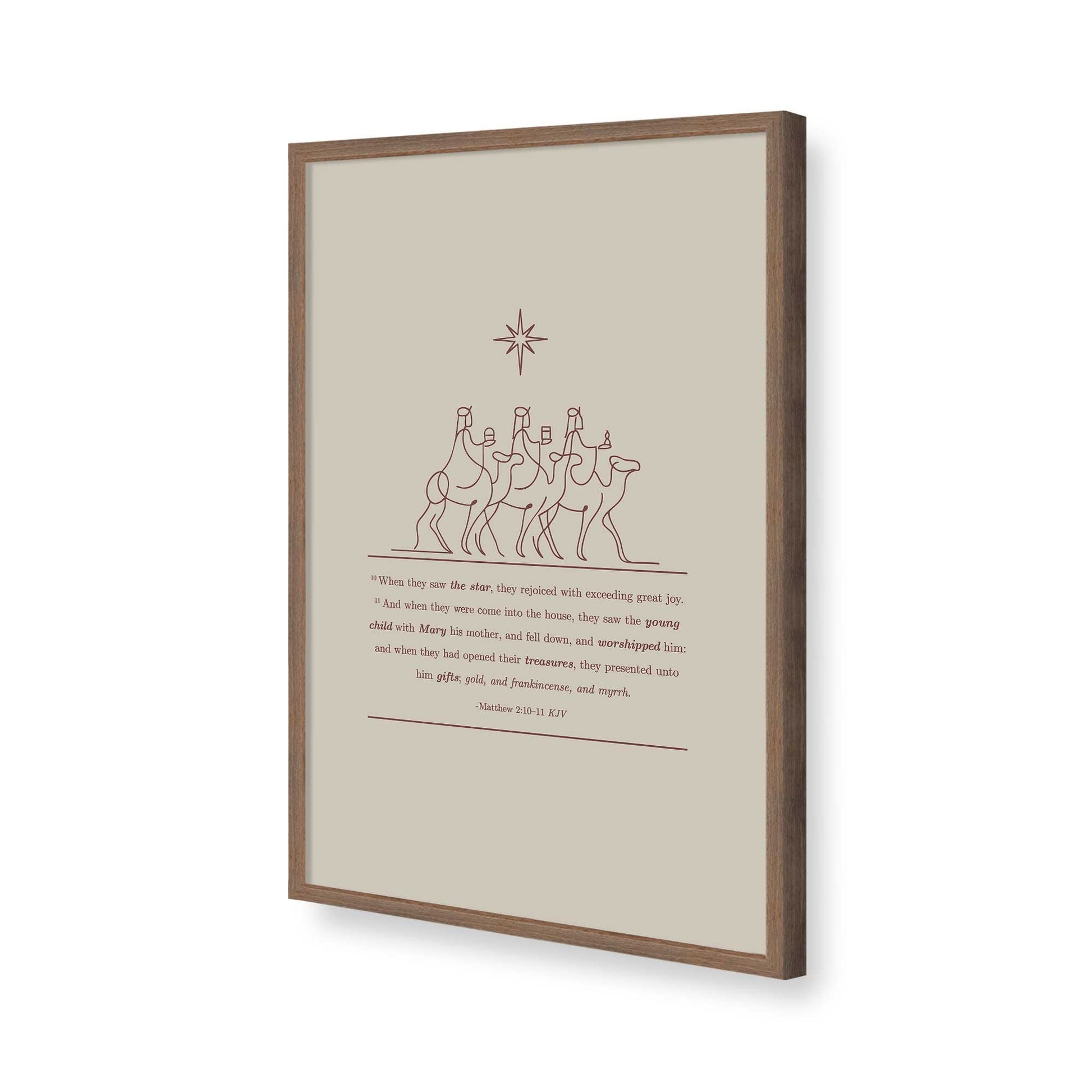 [Color:Walnut], Picture of art in a Walnut frame of the corner