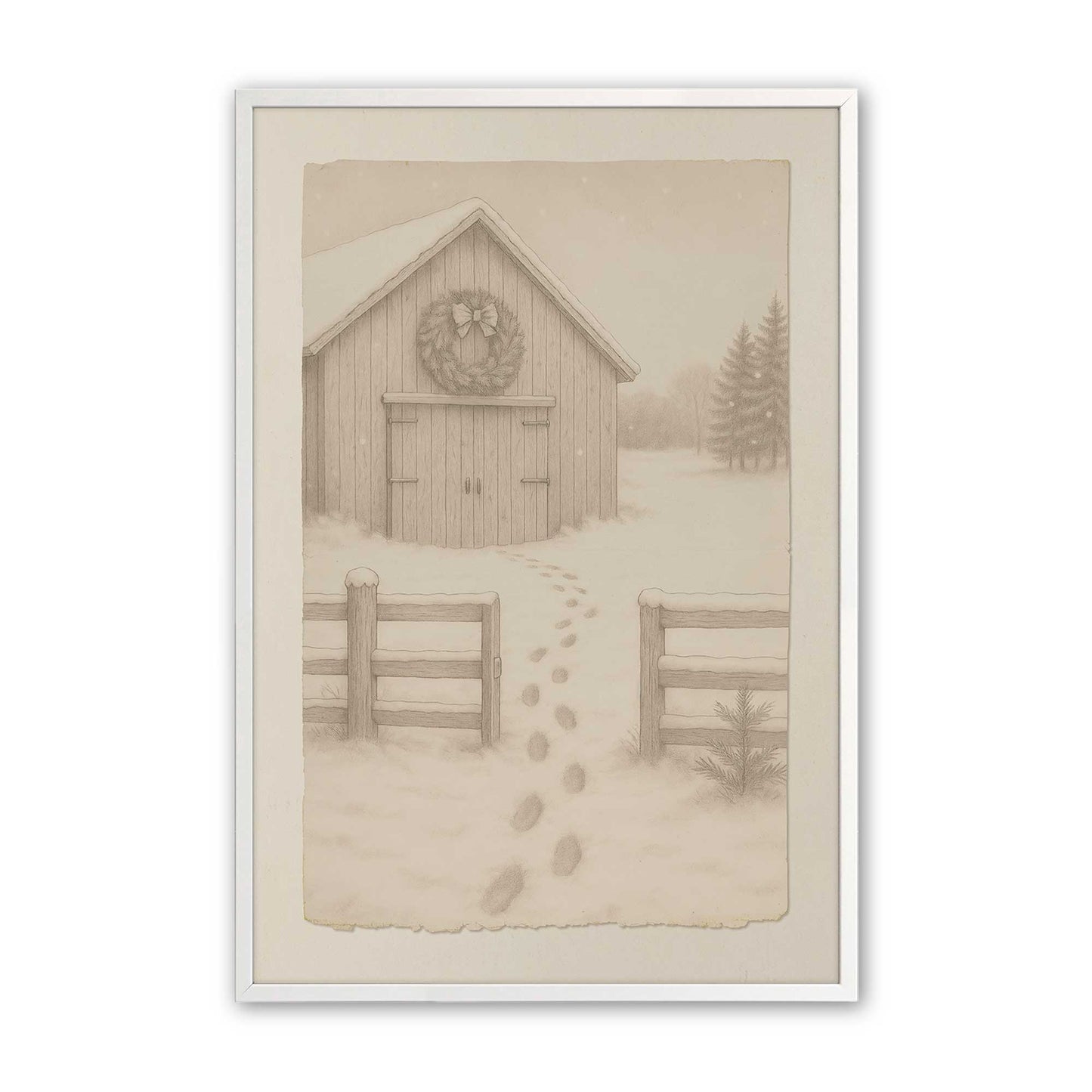 [Color:Opaque White], Picture of art in an Opaque White frame