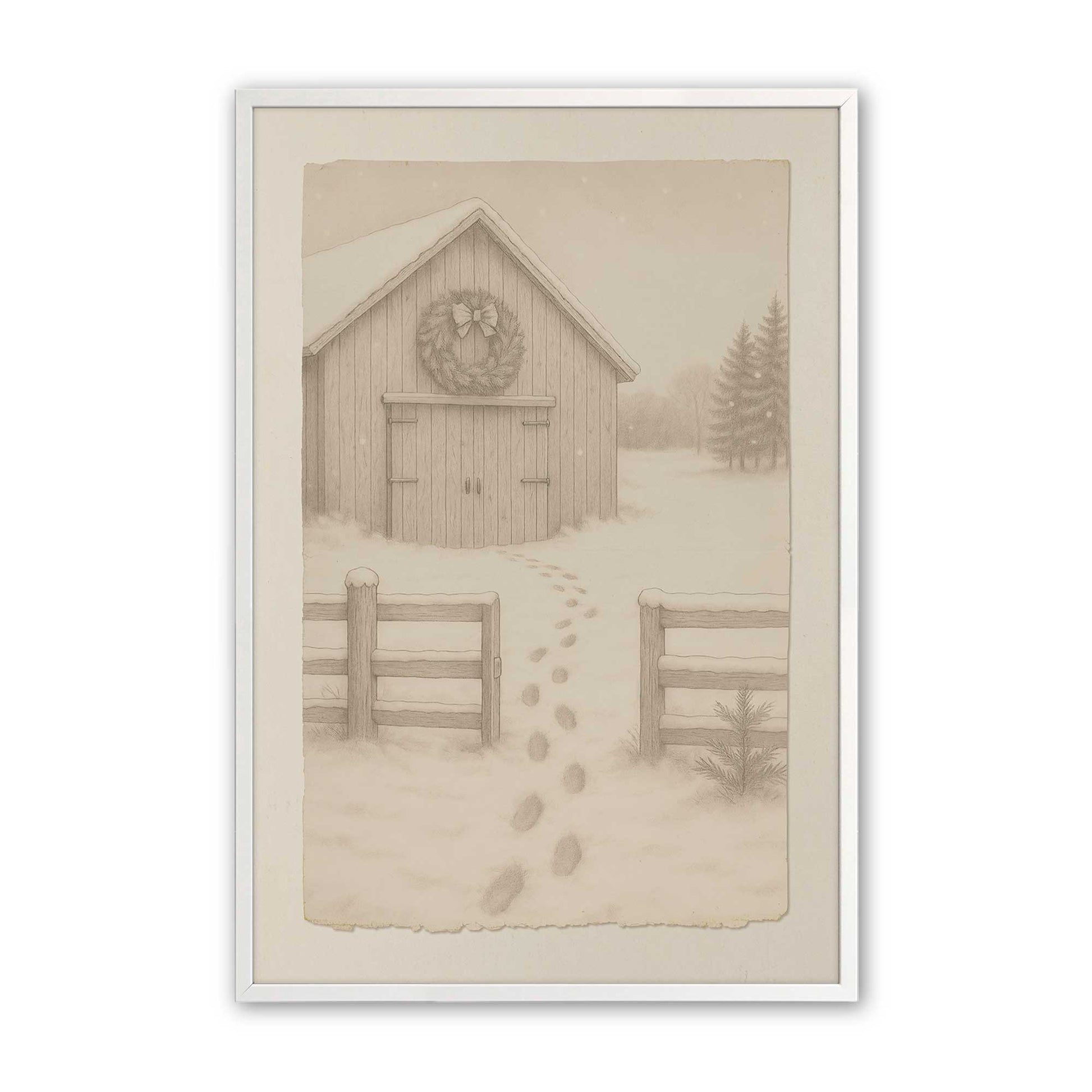 [Color:Opaque White], Picture of art in an Opaque White frame