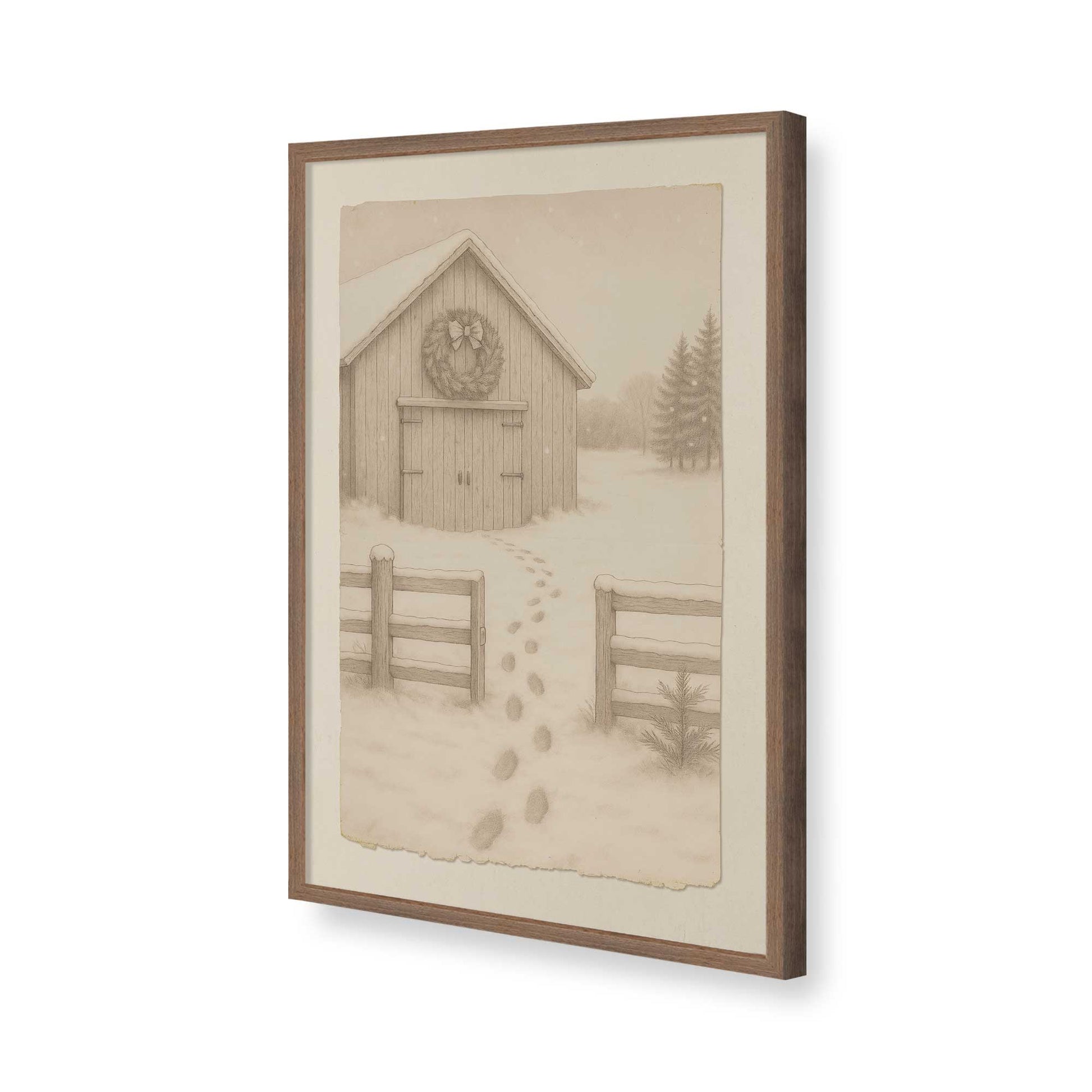 [Color:Walnut], Picture of art in a Walnut frame of the corner