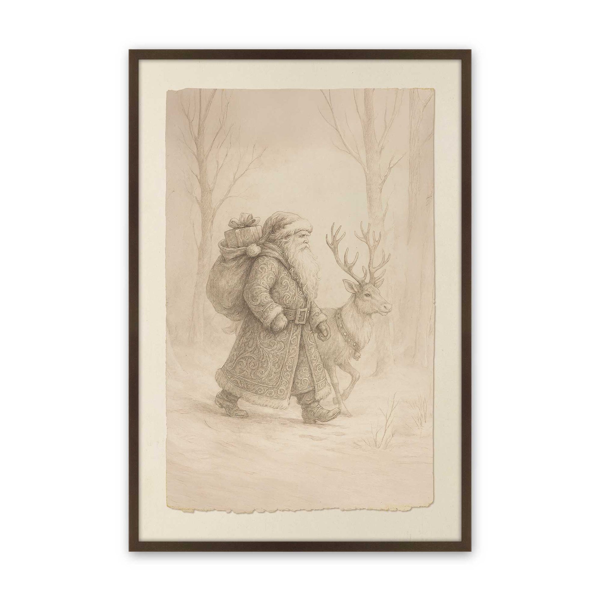 [Color:Brown], Picture of art in a Brown frame