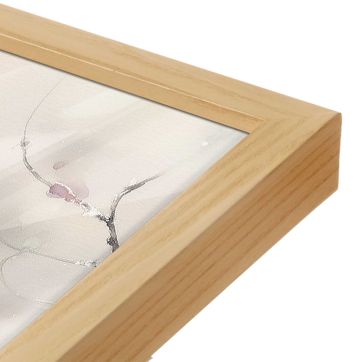 [Color:American Maple], Picture of art in a American Maple frame at an angle